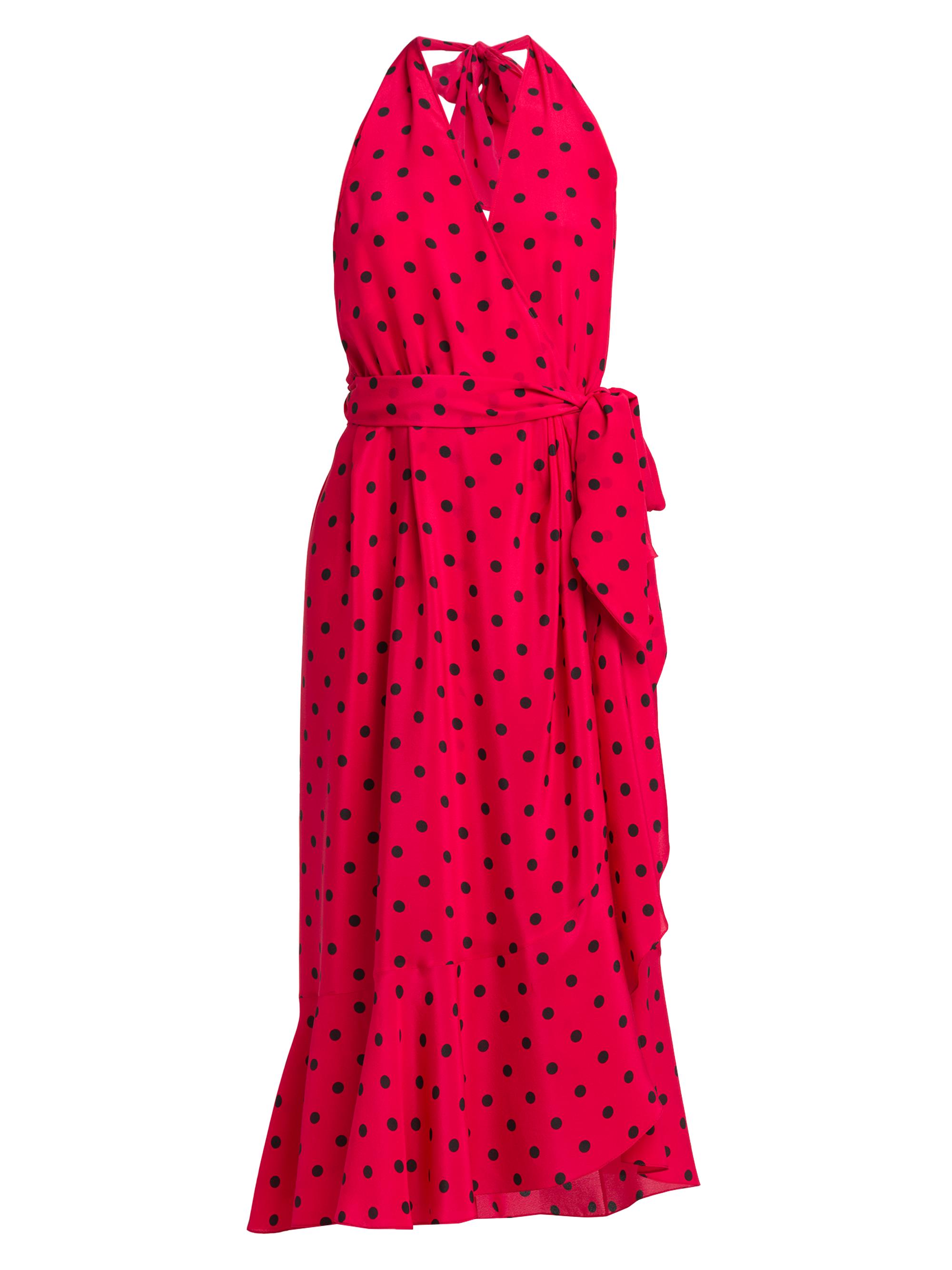 Moschino Women's Silk Wrap Midi-Dress - Red