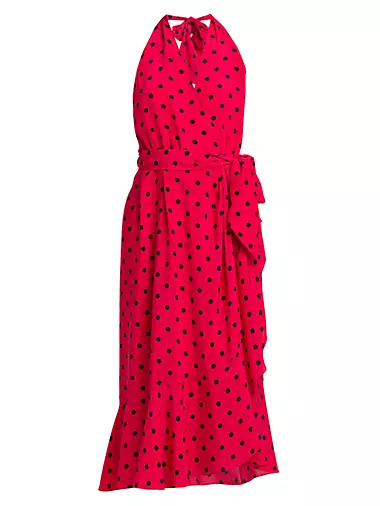 Silk Wrap Midi-Dress