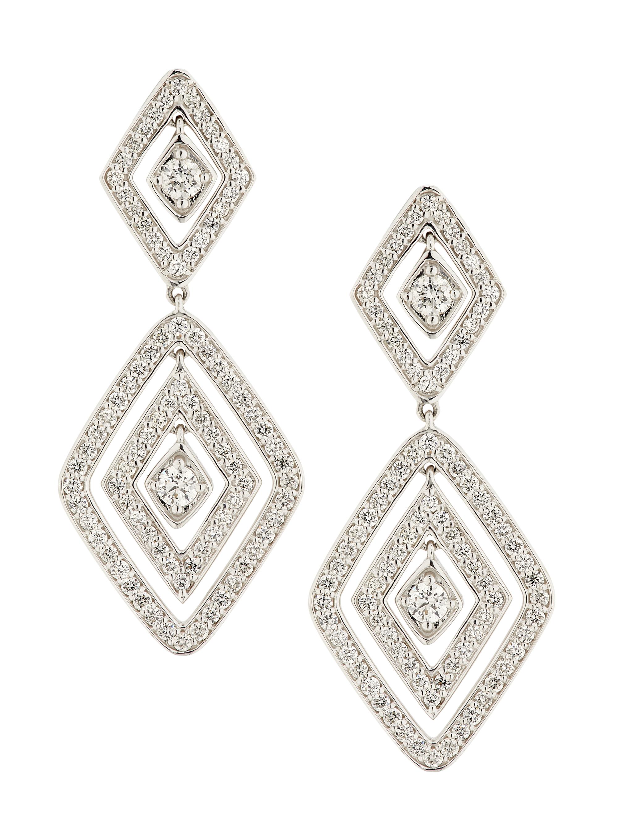 Roberto Coin Women's Diamante 18K White Gold & 1.95 TCW Diamond Drop Earrings - White Gold