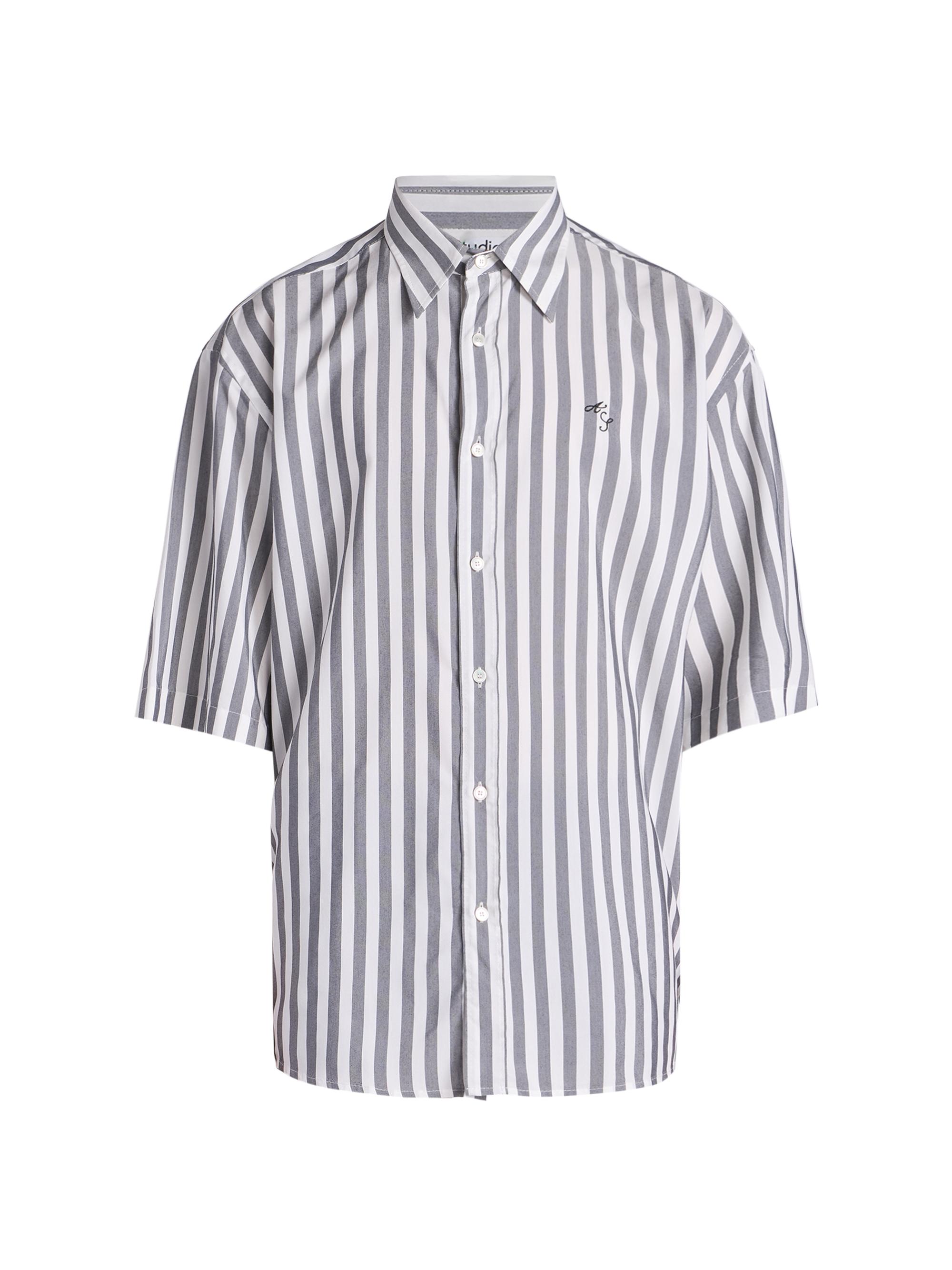 Acne Studios Men's Sandrok Striped Button-Front Shirt - Black White