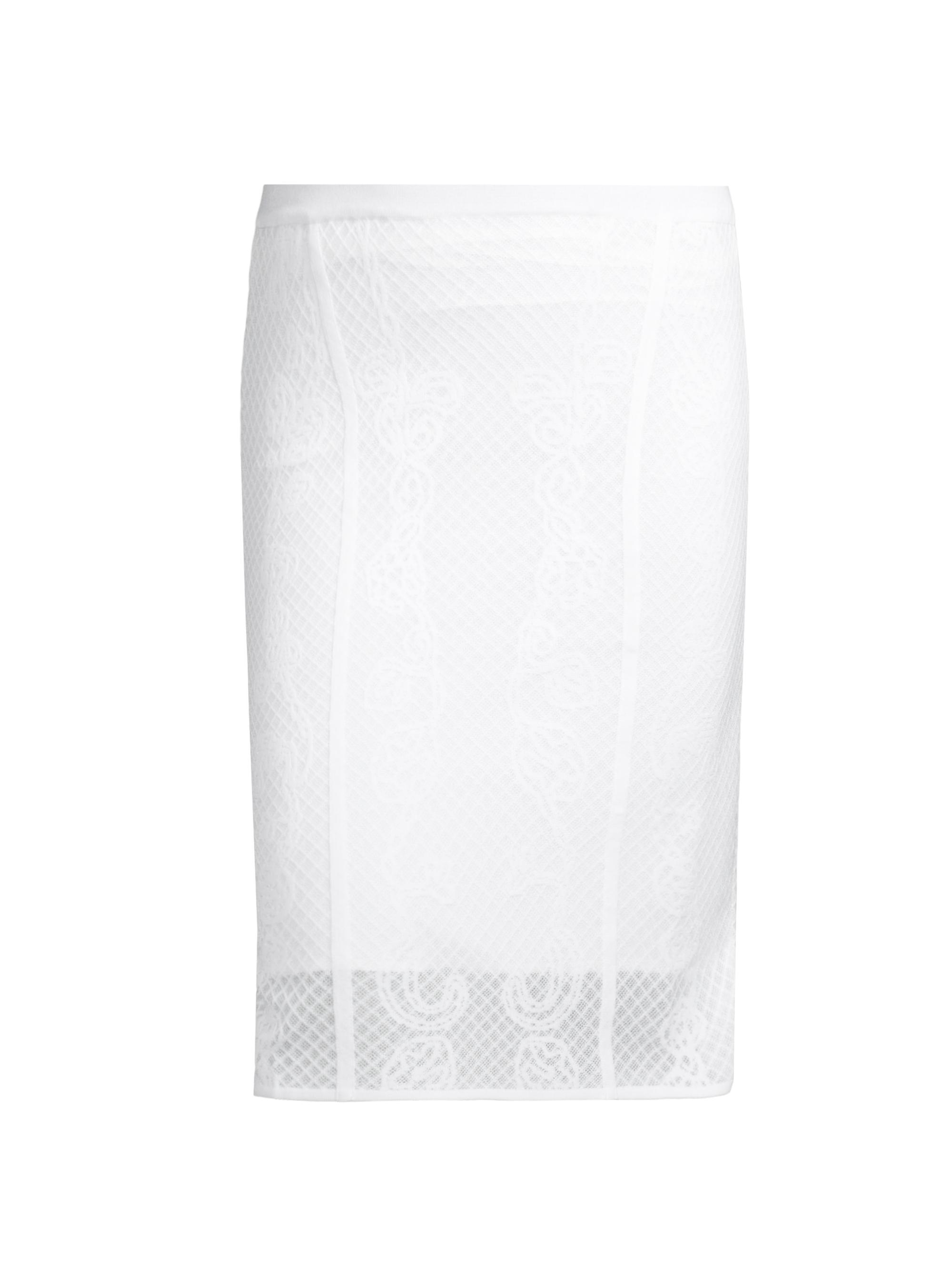 Ming Wang Women's Jacquard Knit Pencil Skirt - White