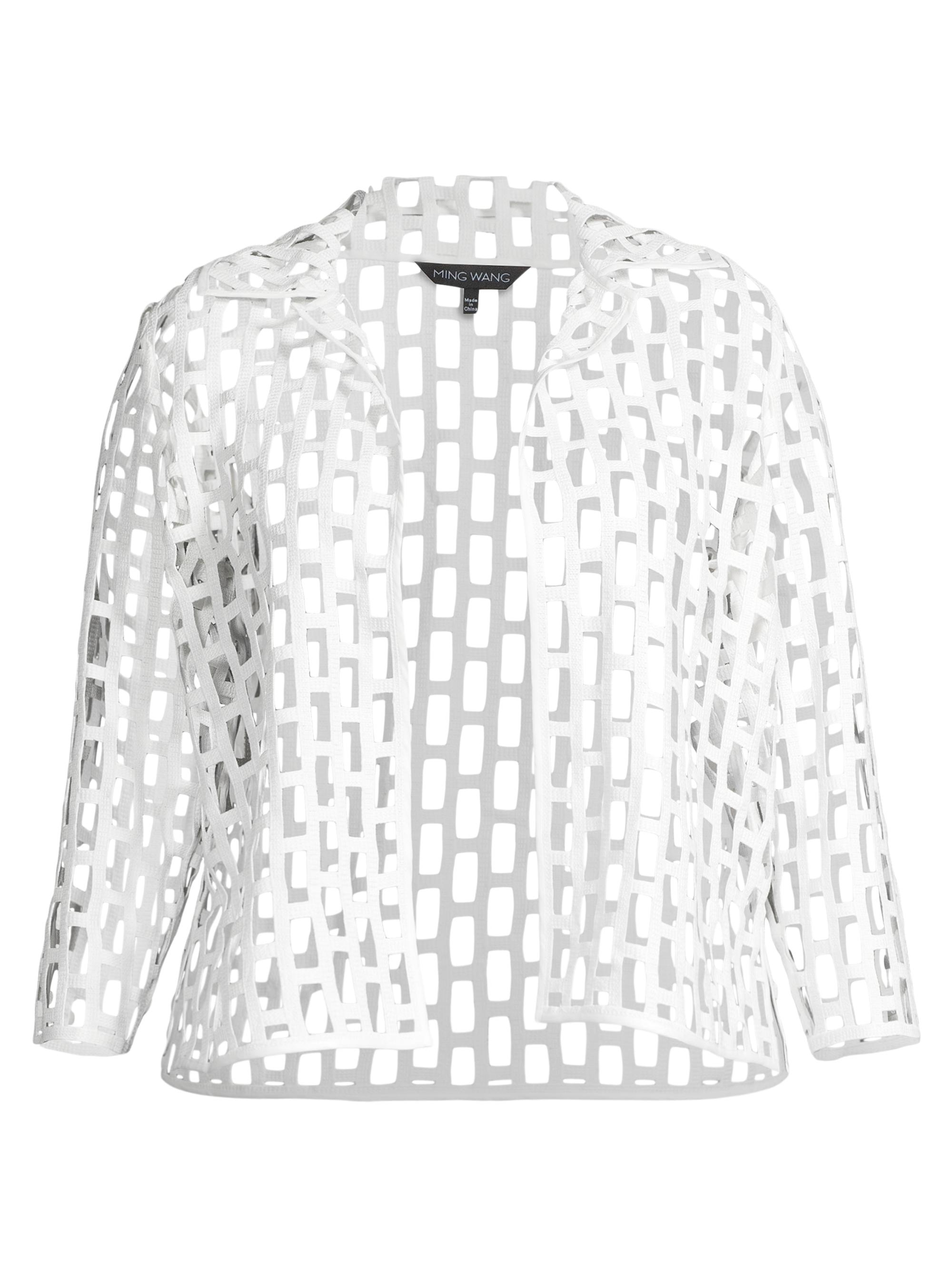 Ming Wang Women's Cage Cut-Out Jacket - White