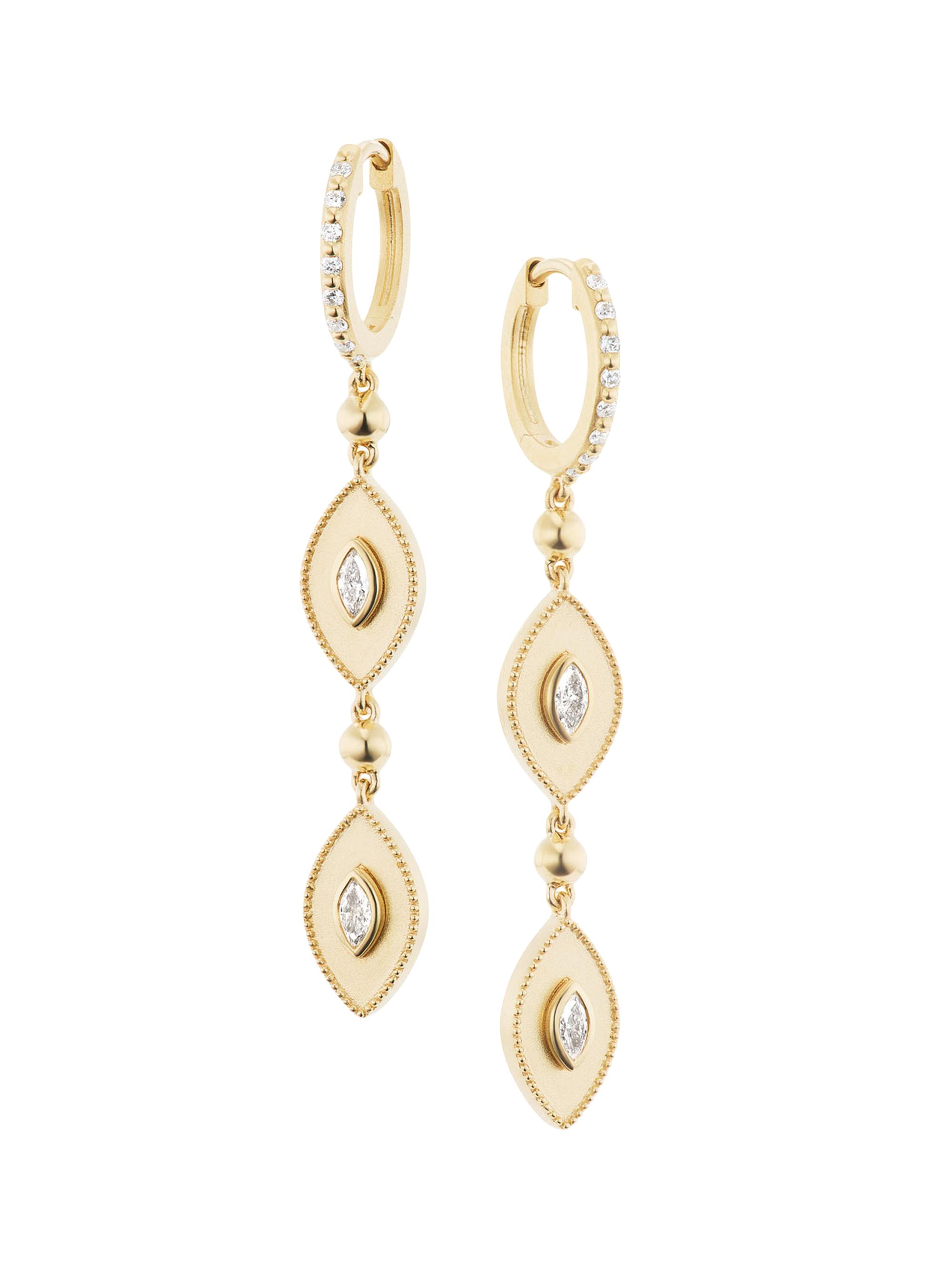 Orly Marcel Women's Marquise 18K Yellow Gold & 0.37 TCW Diamond Eye Drop Earrings - Gold