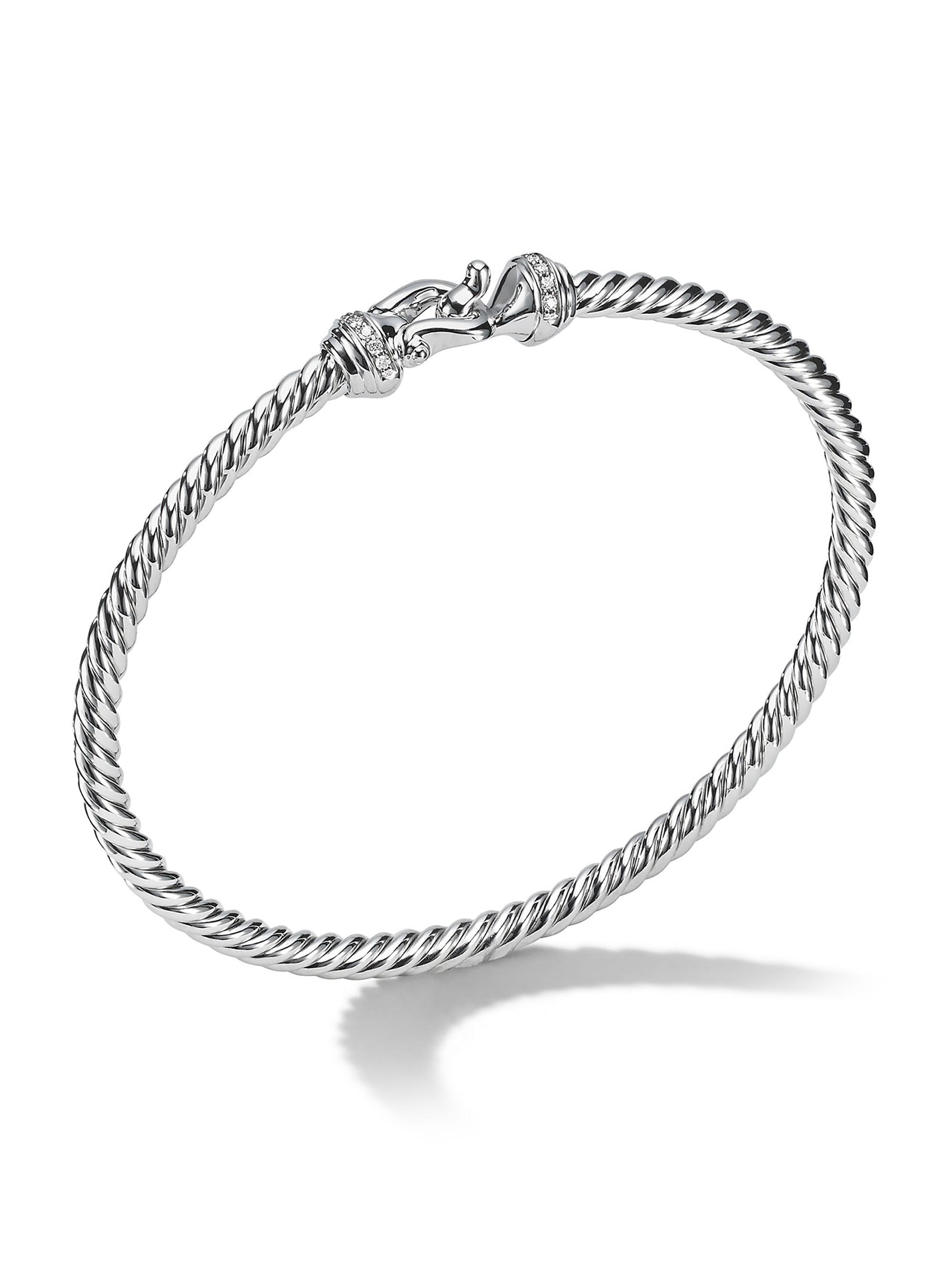David Yurman Women's Buckle Cablespira Bracelet In 18K White Gold - White Gold
