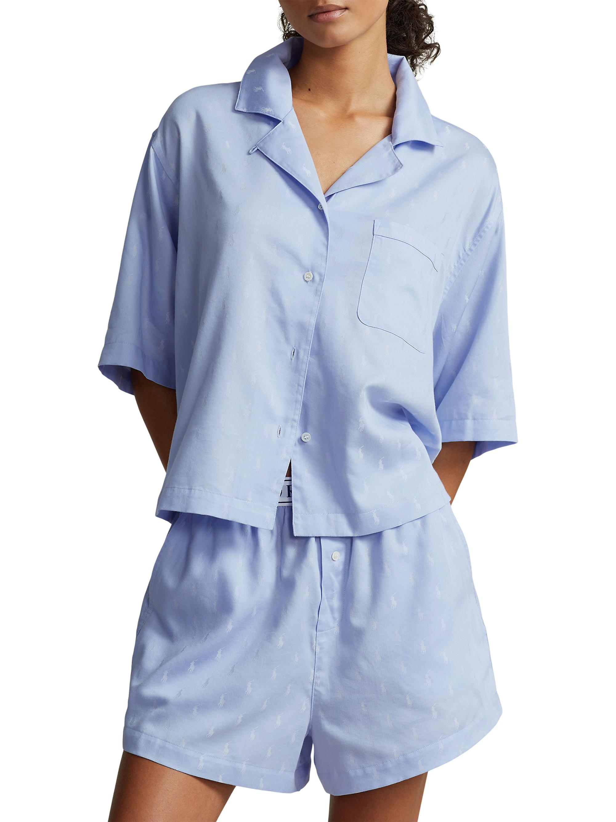 Polo Ralph Lauren Jacquard Polo Player 2-Piece Pajama Set | Saks