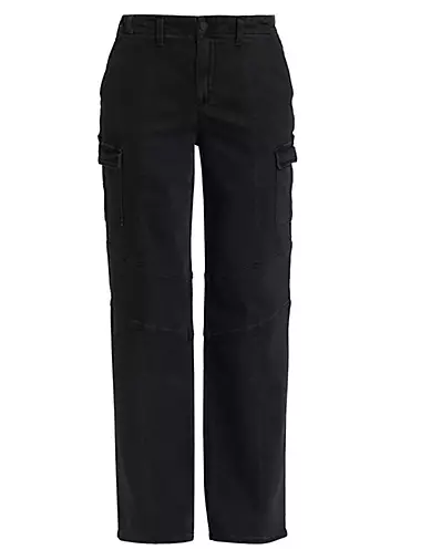 St Johns Bay Womens Active Pants Size 10 36 x 31 Cargo Black