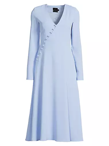 Ladylike Button Midi-Dress
