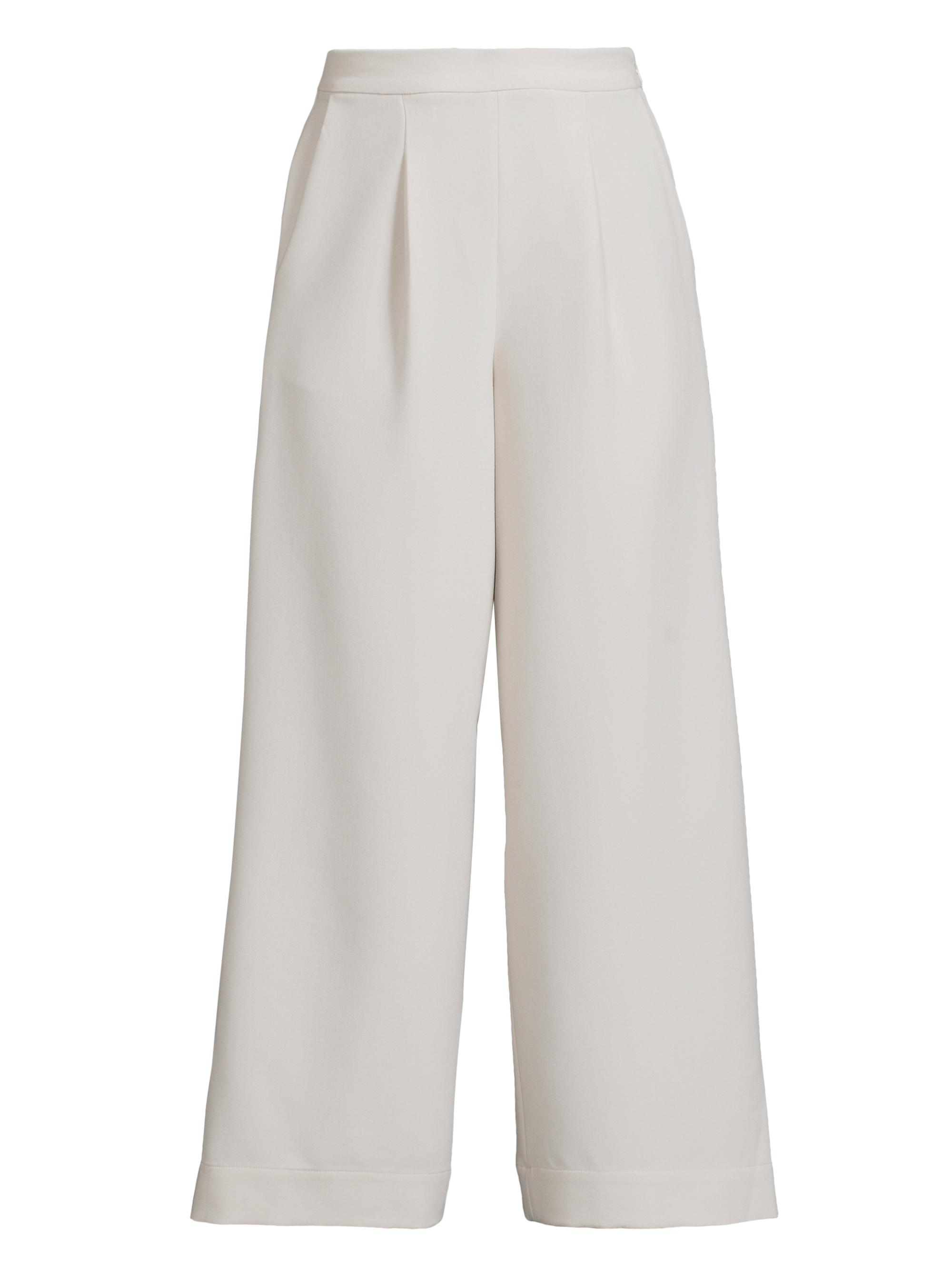 Undra Celeste Women's Matte Crepe Crop Trousers - Beige