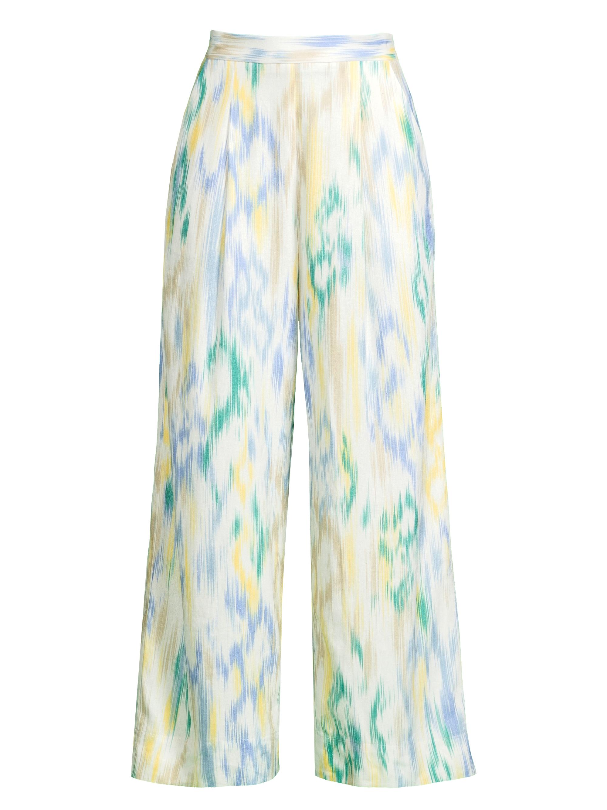 Undra Celeste Women's Ikat-Inspired Crop Trousers - Ikat Print