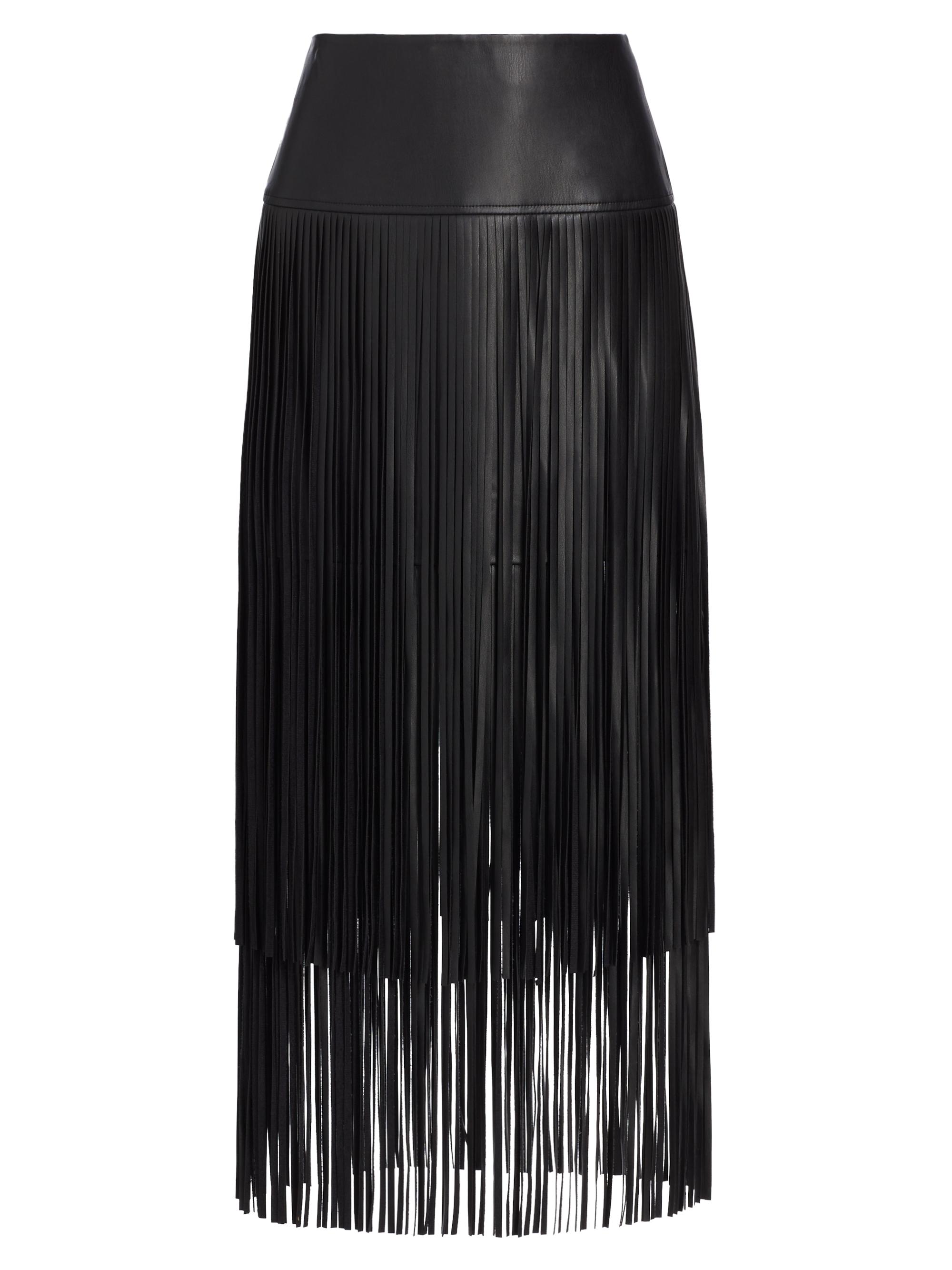 L'AGENCE Karolina Fringe Vegan Leather Skirt | Saks Fifth Avenue