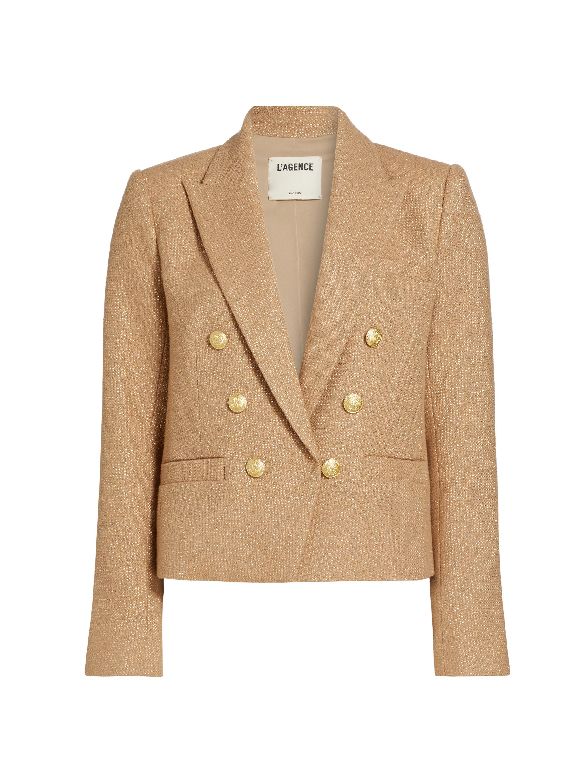 L'AGENCE Brooke Cotton-Blend Crop Blazer | Saks Fifth Avenue