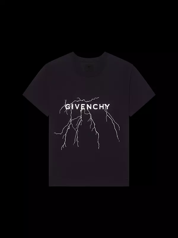 Shop Givenchy Boxy Fit T-Shirt In Cotton With Reflective Artwork 