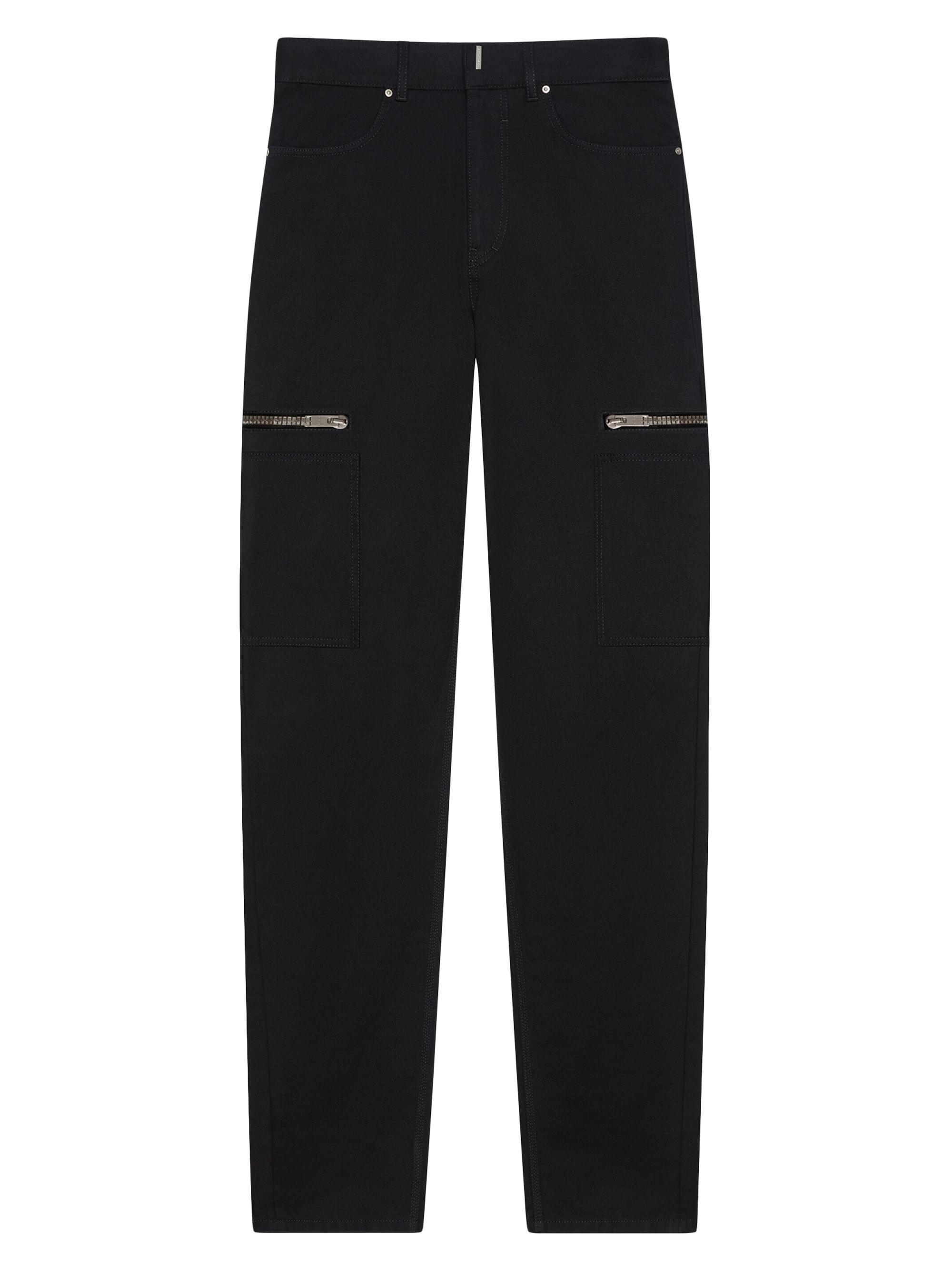 Givenchy Men's Loose Fit Cargo Pants In Denim - Black
