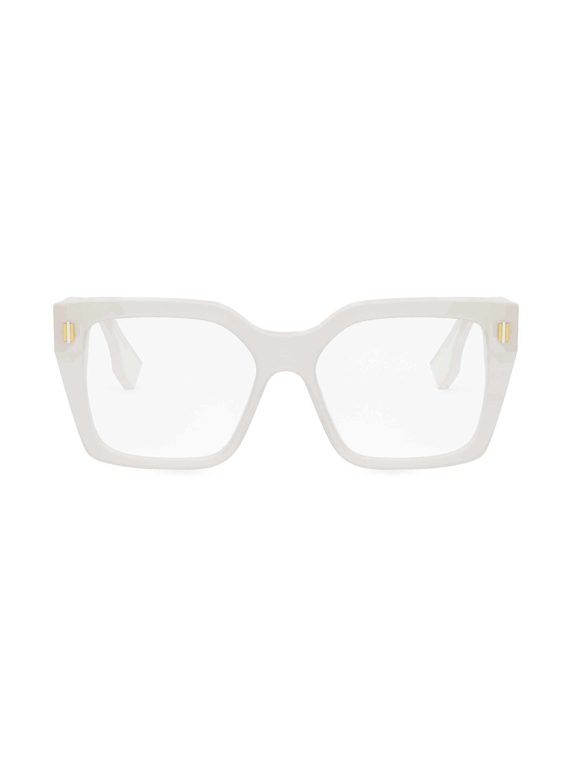 Fendi Women's  Roma 53MM Square Eyeglasses - White