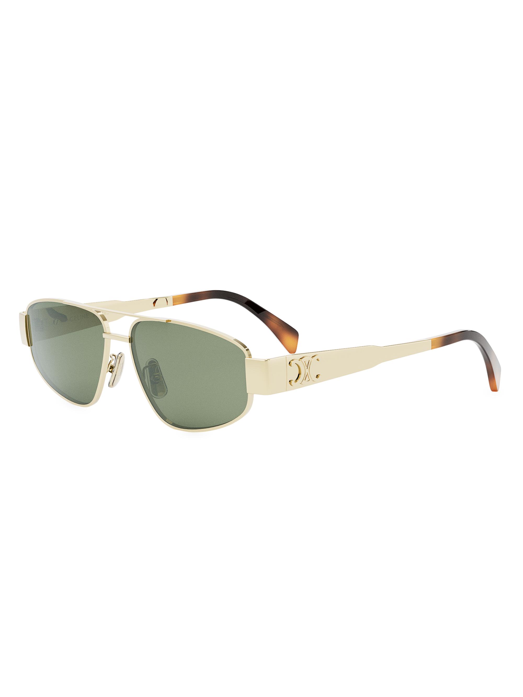 CELINE Metal Triomphe 57MM Pilot Sunglasses | Saks Fifth Avenue