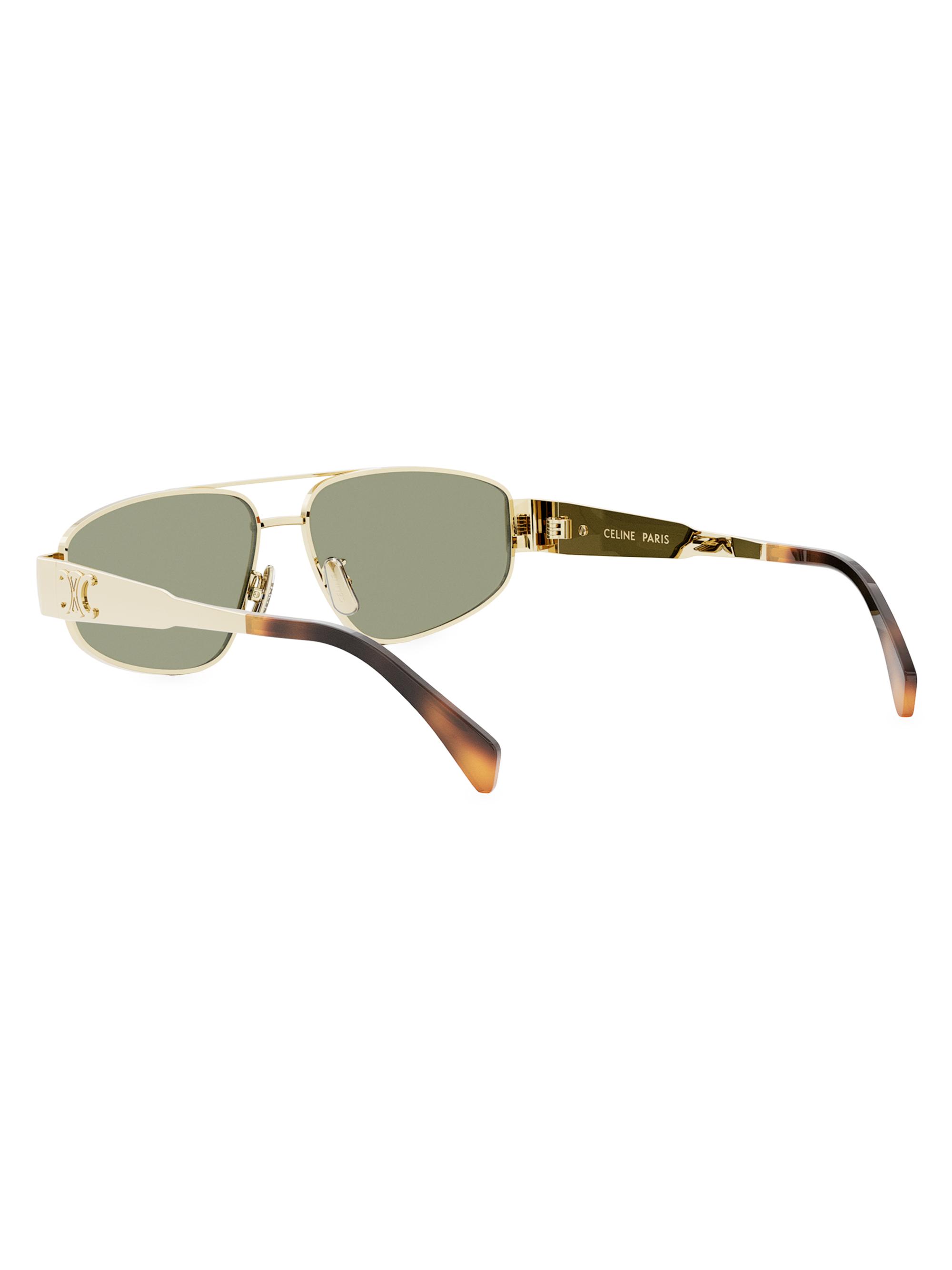 CELINE Metal Triomphe 57MM Pilot Sunglasses | Saks Fifth Avenue