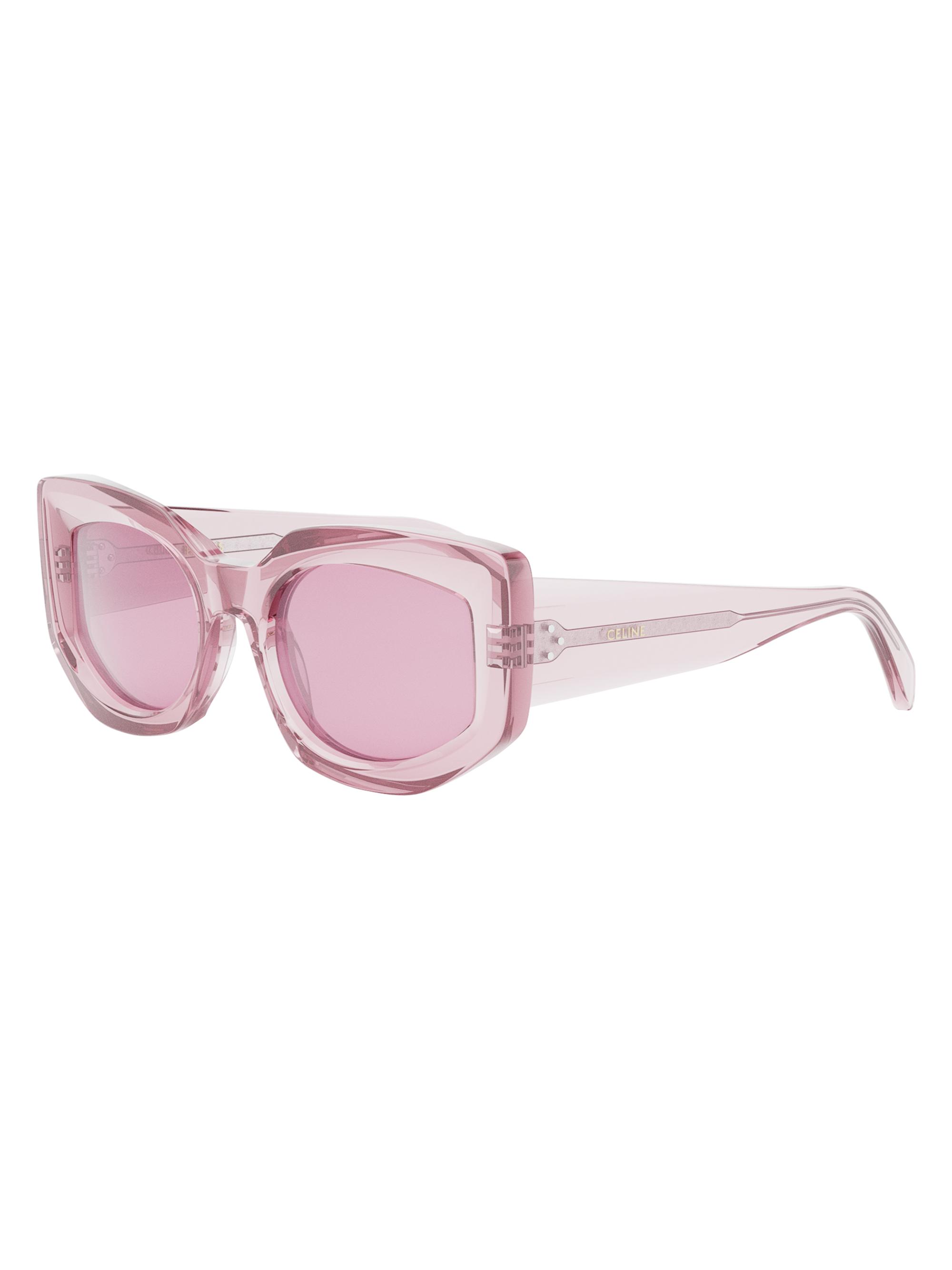 CELINE Women's Bold Three Dots 54MM Butterfly Sunglasses - Transparent Light Pink