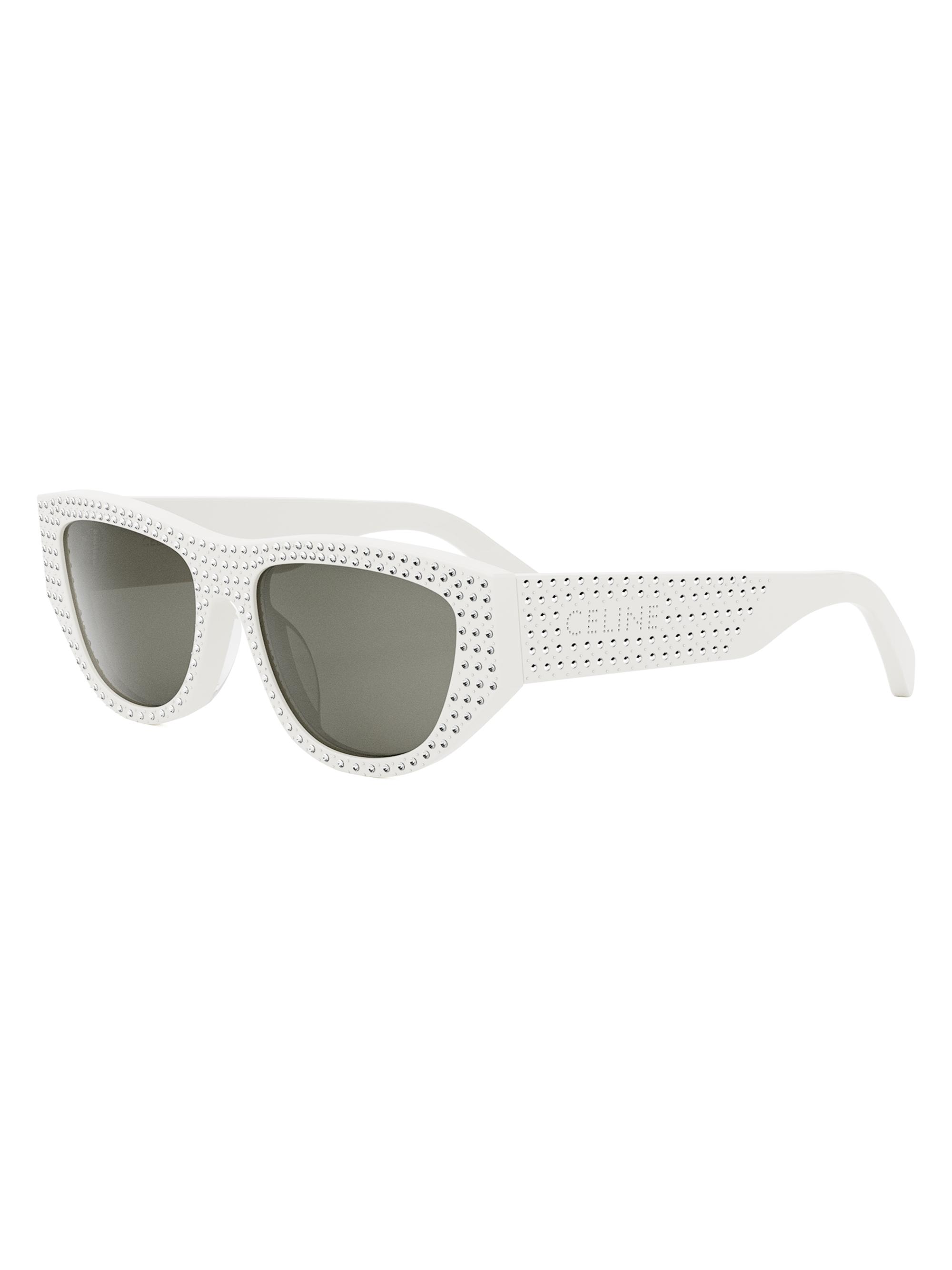 CELINE Women's Animation 55MM Cat-Eye Sunglasses - White Crystal Smoke