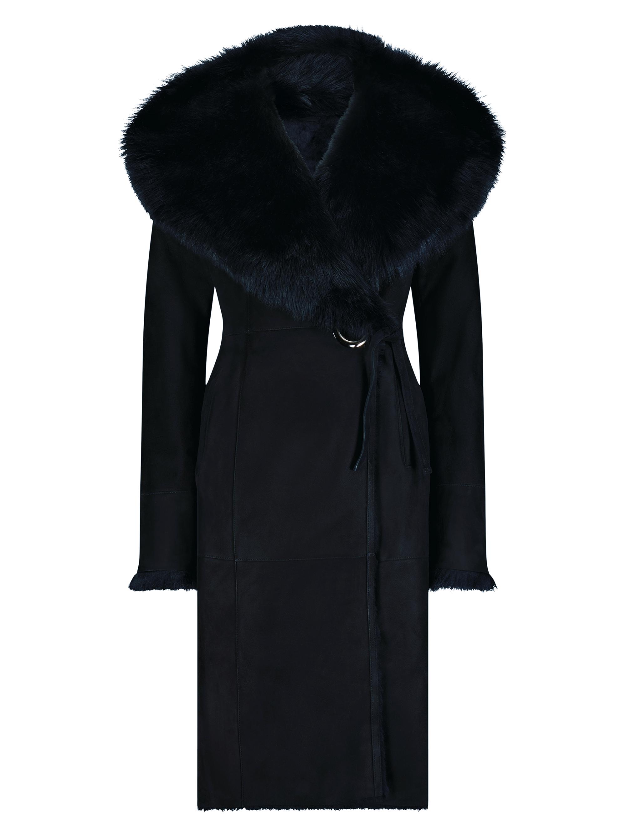 Gorski Women's Shearling Lamb Parka with Toscana Trim - Black