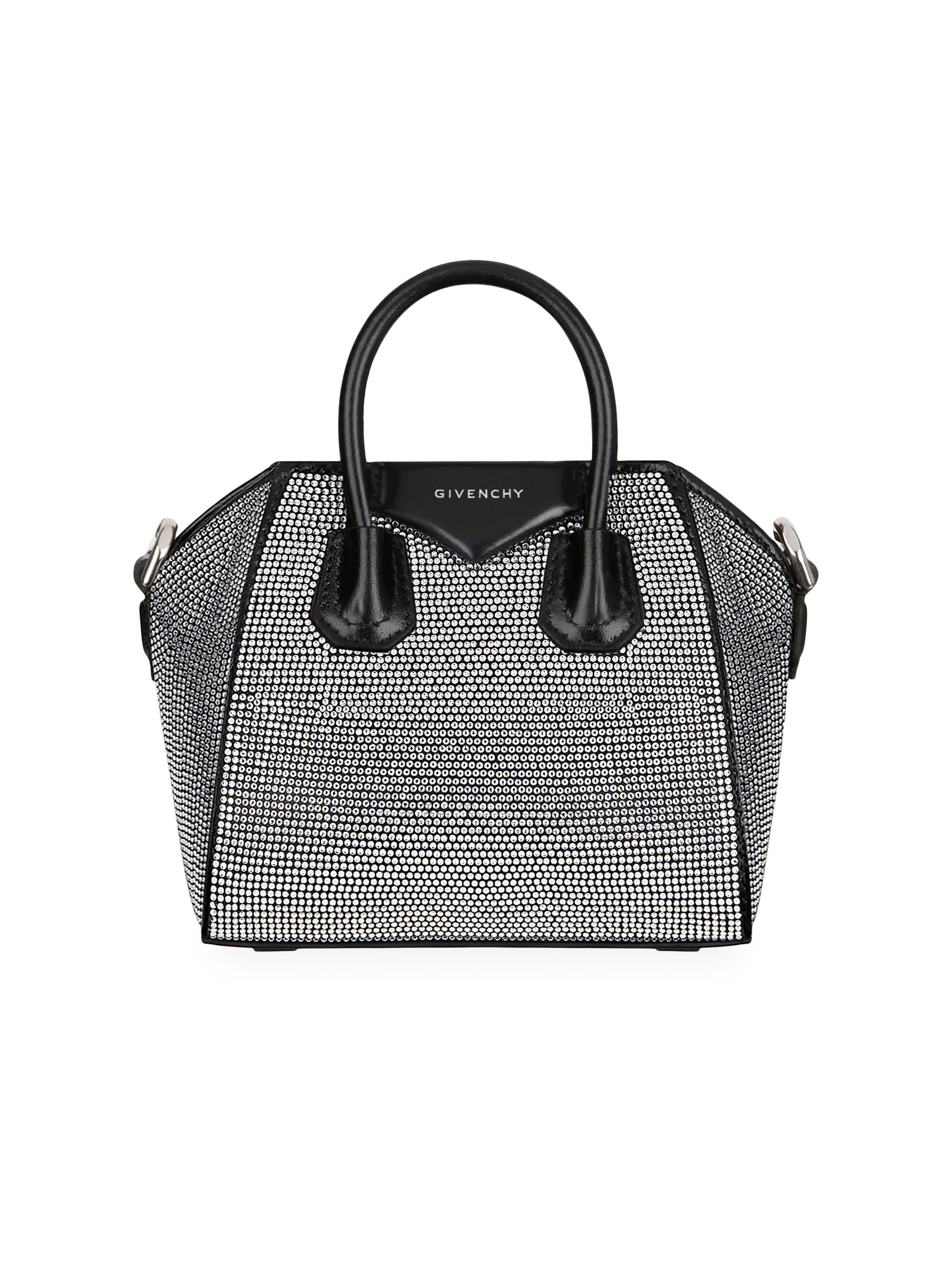 Givenchy Women's Micro Antigona Bag in Satin with Strass - Black