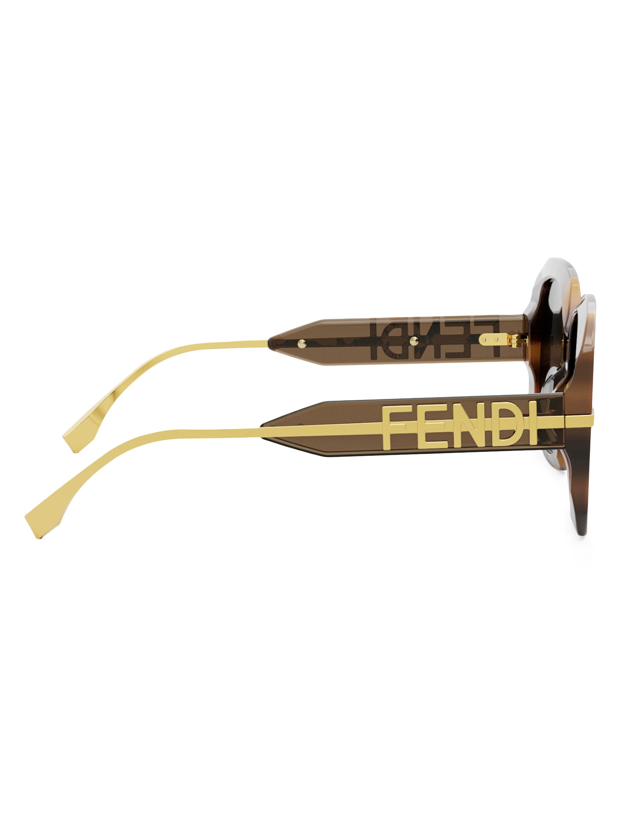 Fendi Fendigraphy 55MM Geometric Sunglasses | Saks Fifth Avenue