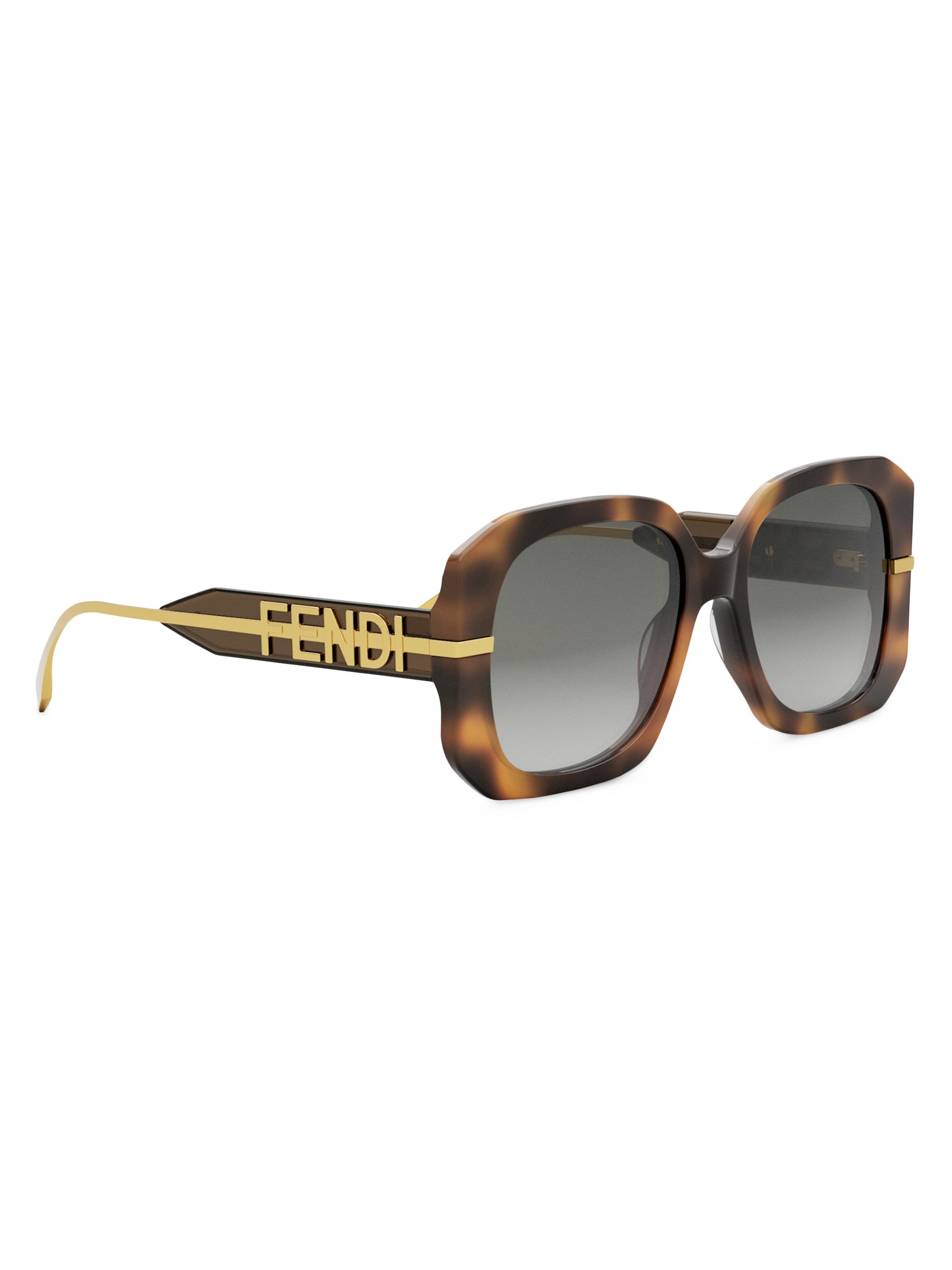 Fendi Fendigraphy 55MM Geometric Sunglasses | Saks Fifth Avenue