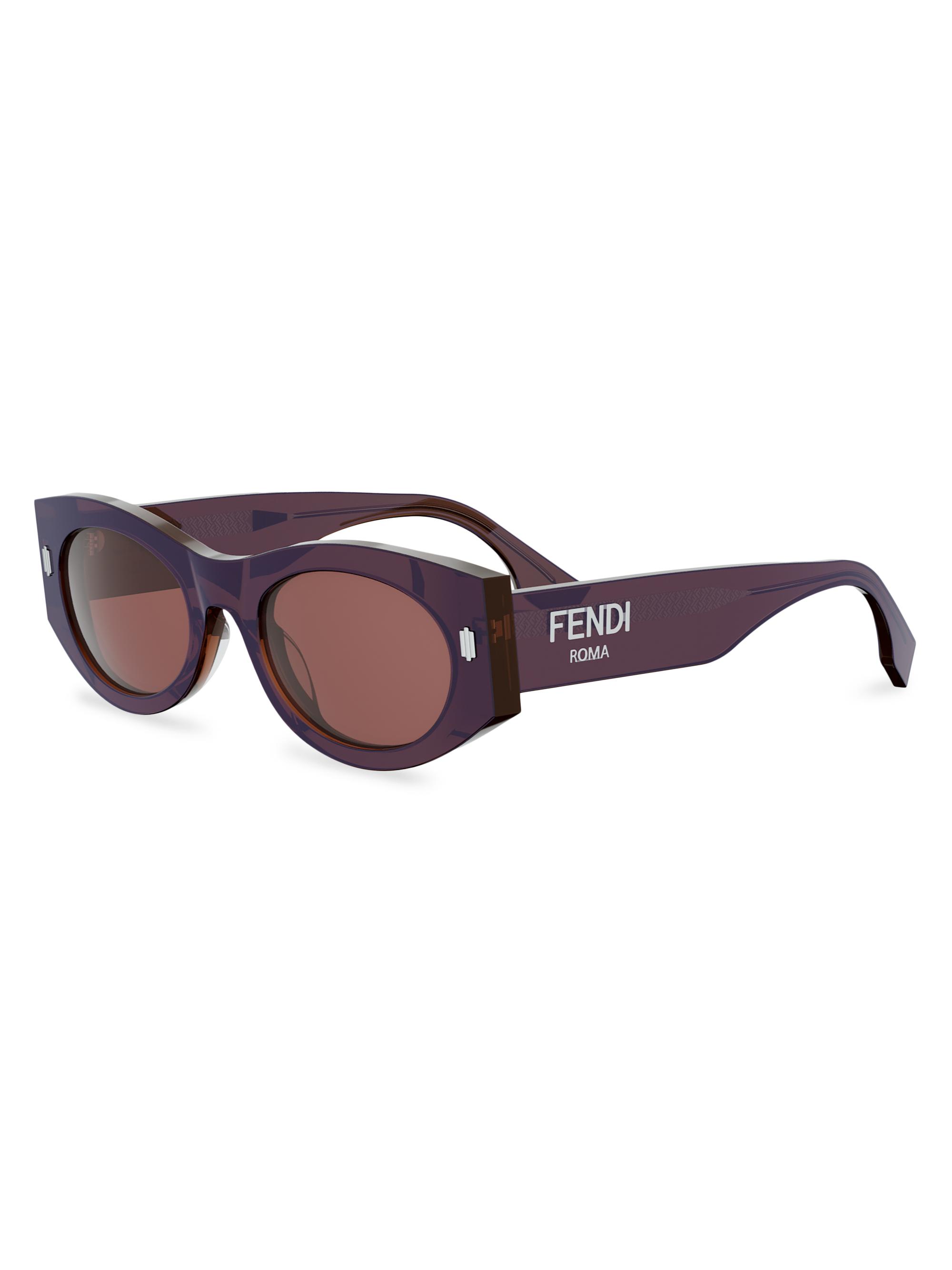 Fendi Women's  Roma 52MM Oval Sunglasses - Red And Bordeaux