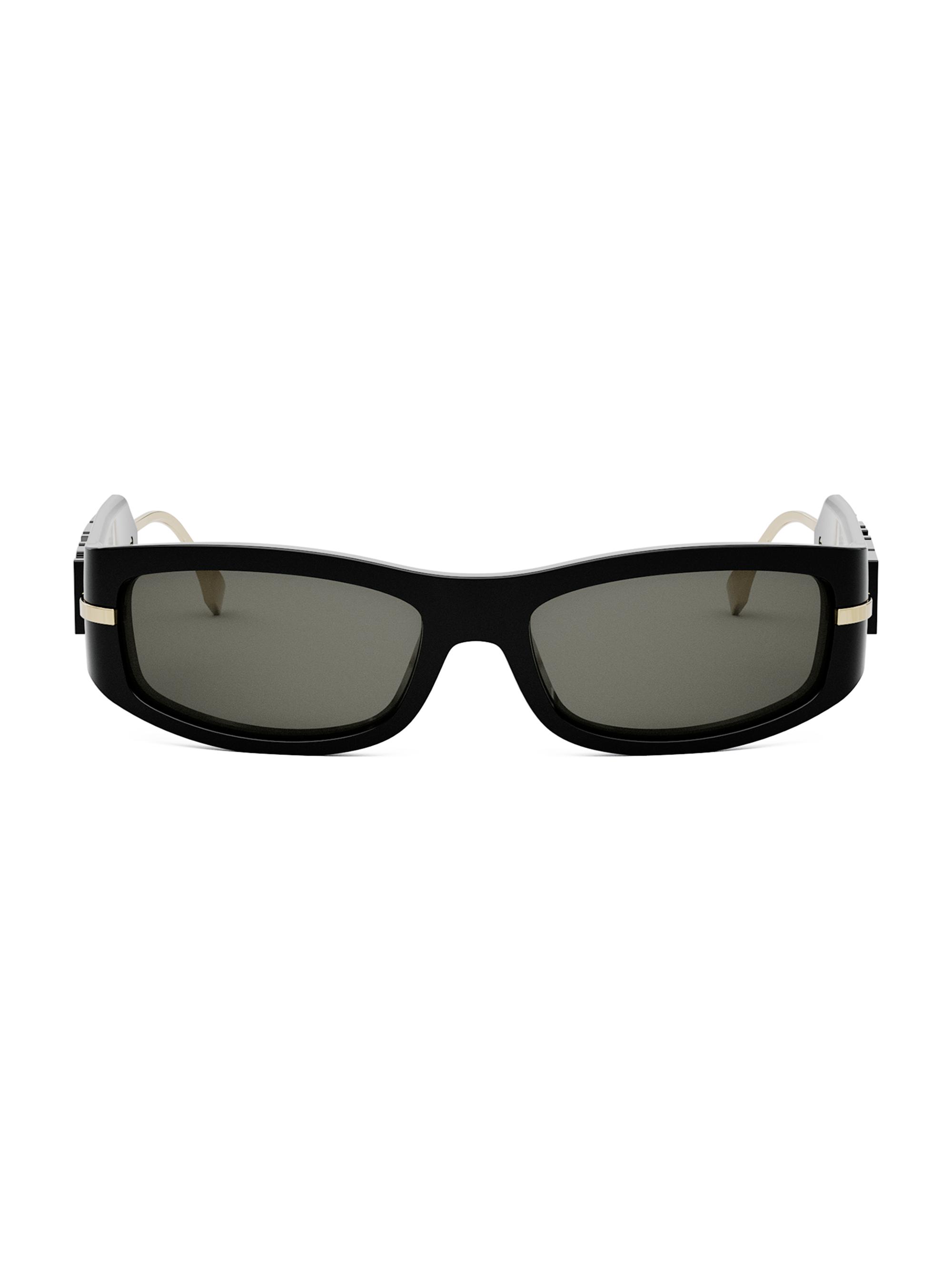 Fendi Women's graphy 57MM Oval Sunglasses - Shiny Black Smoke