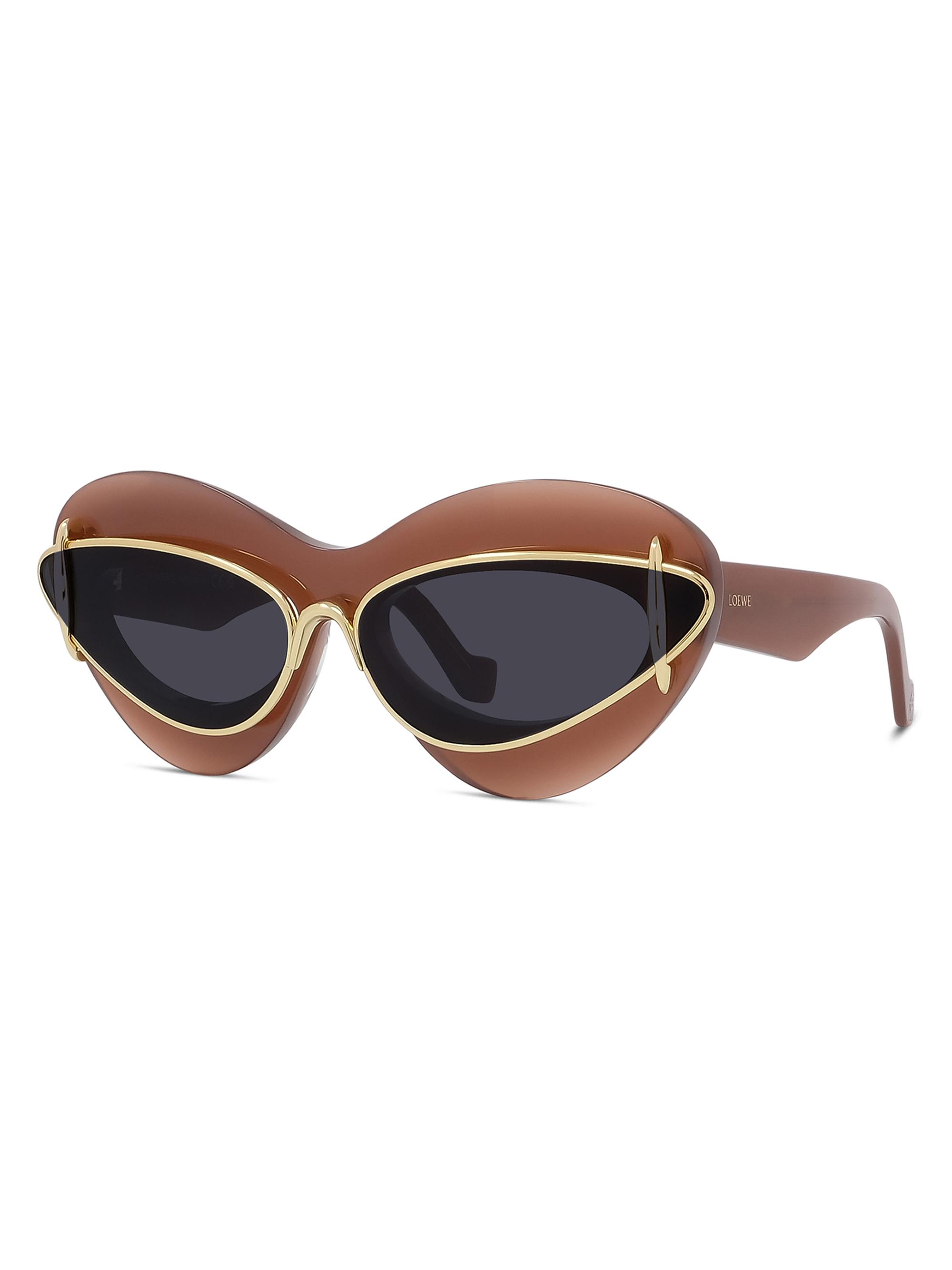 LOEWE Women's Double Frame 67MM Cat-Eye Sunglasses - Warm Brown Smoke