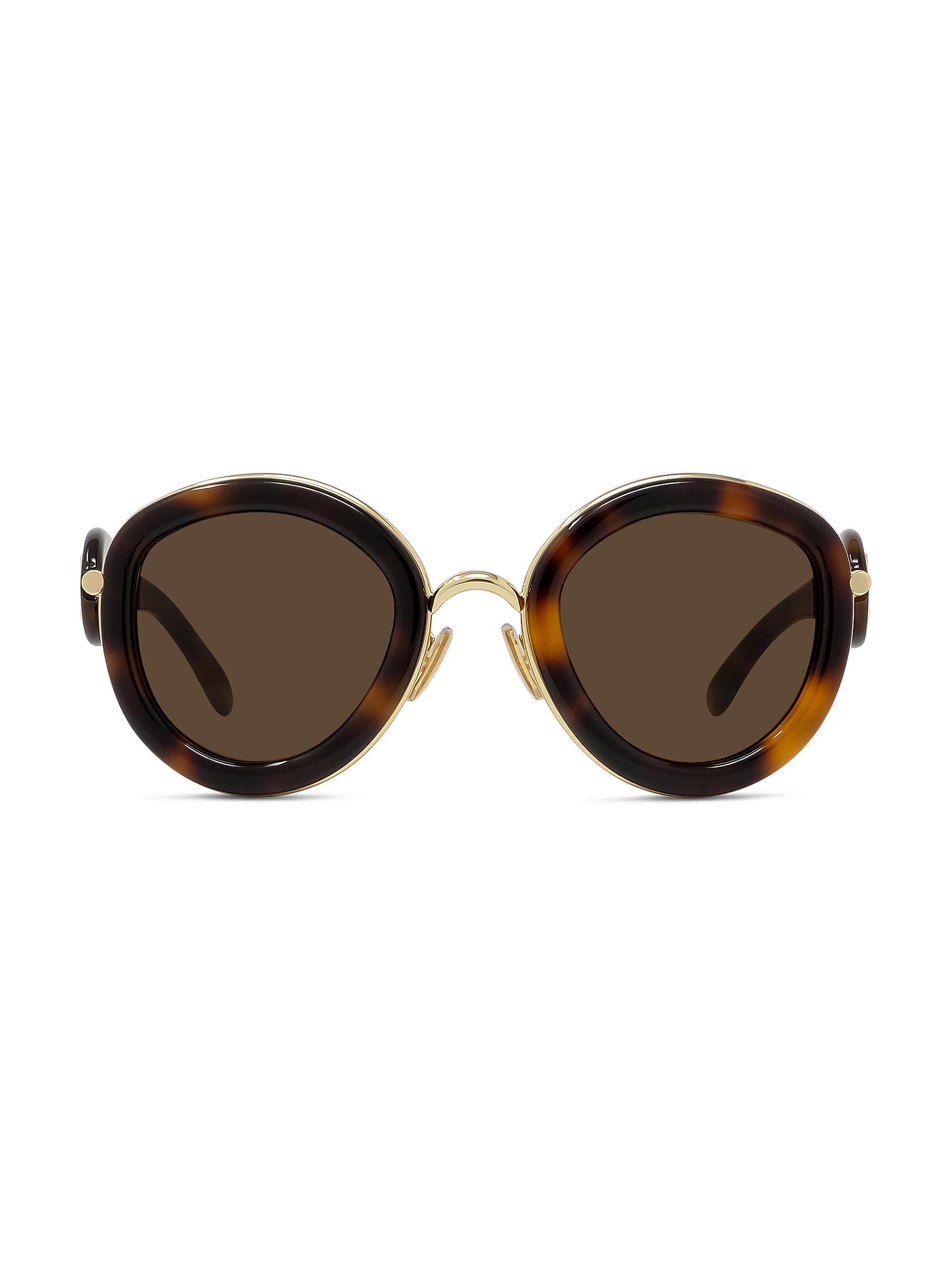 LOEWE Women's Metal Round 49MM Sunglasses - Dark Havana Pale Brown