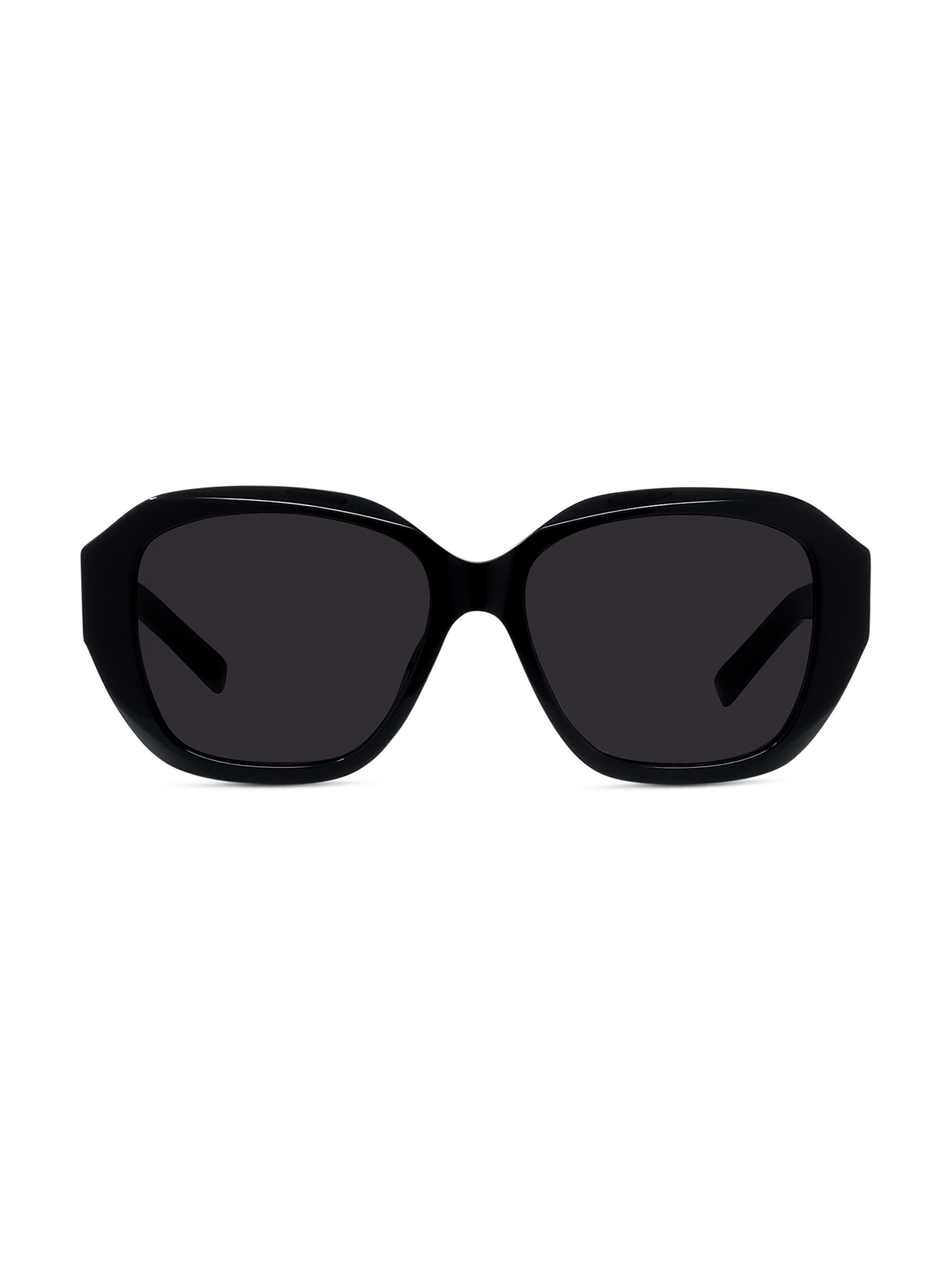 Givenchy Women's GVDay 55MM Round Sunglasses - Shiny Black Smoke