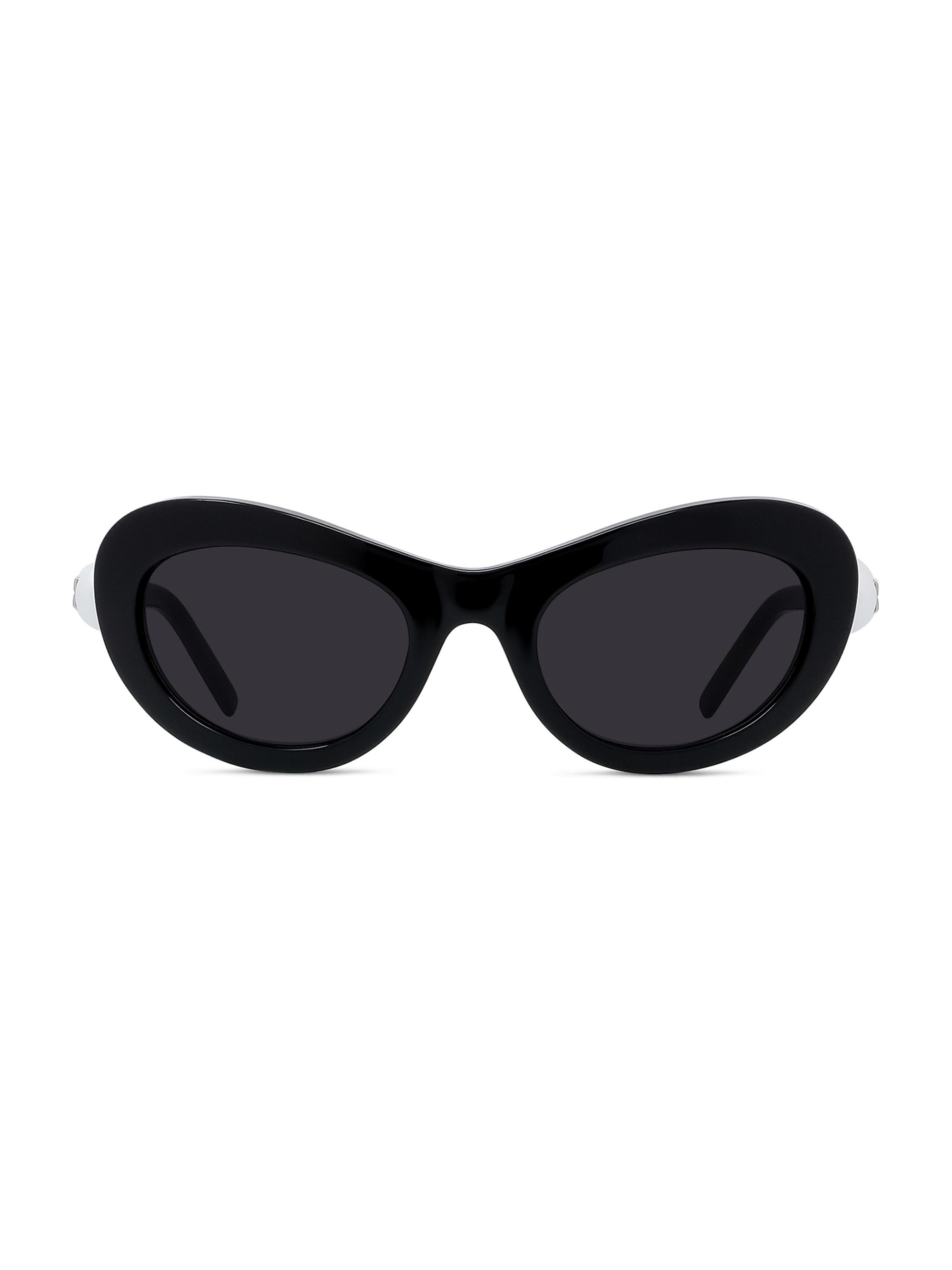 Givenchy Women's Pearl Oval 51MM Sunglasses - Shiny Black Smoke