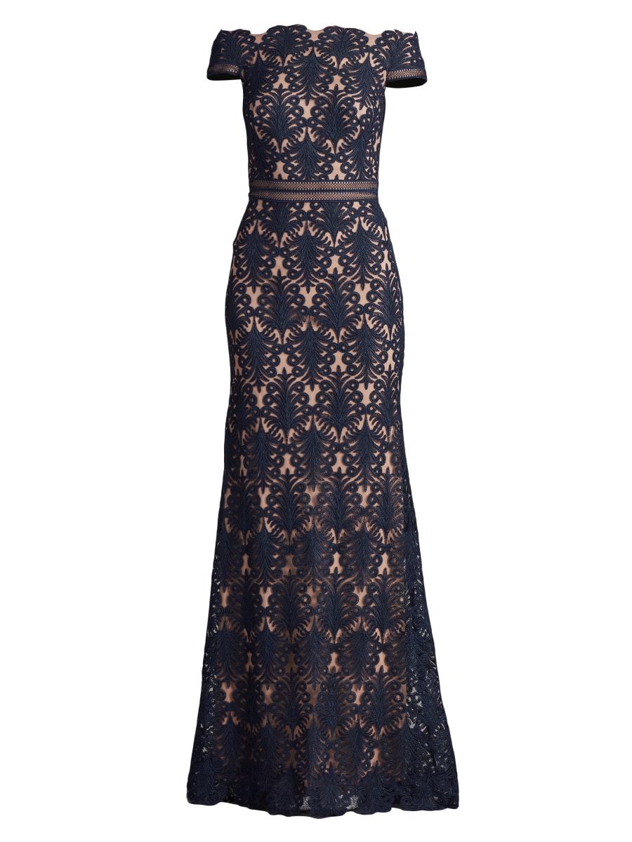Tadashi Shoji Corded Lace Off-The-Shoulder Gown | Saks Fifth Avenue