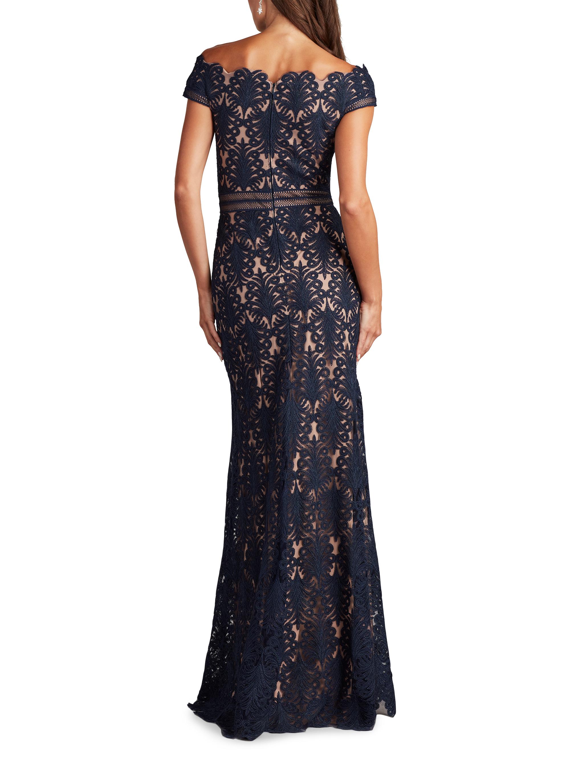 Tadashi Shoji Corded Lace Off-The-Shoulder Gown | Saks Fifth Avenue