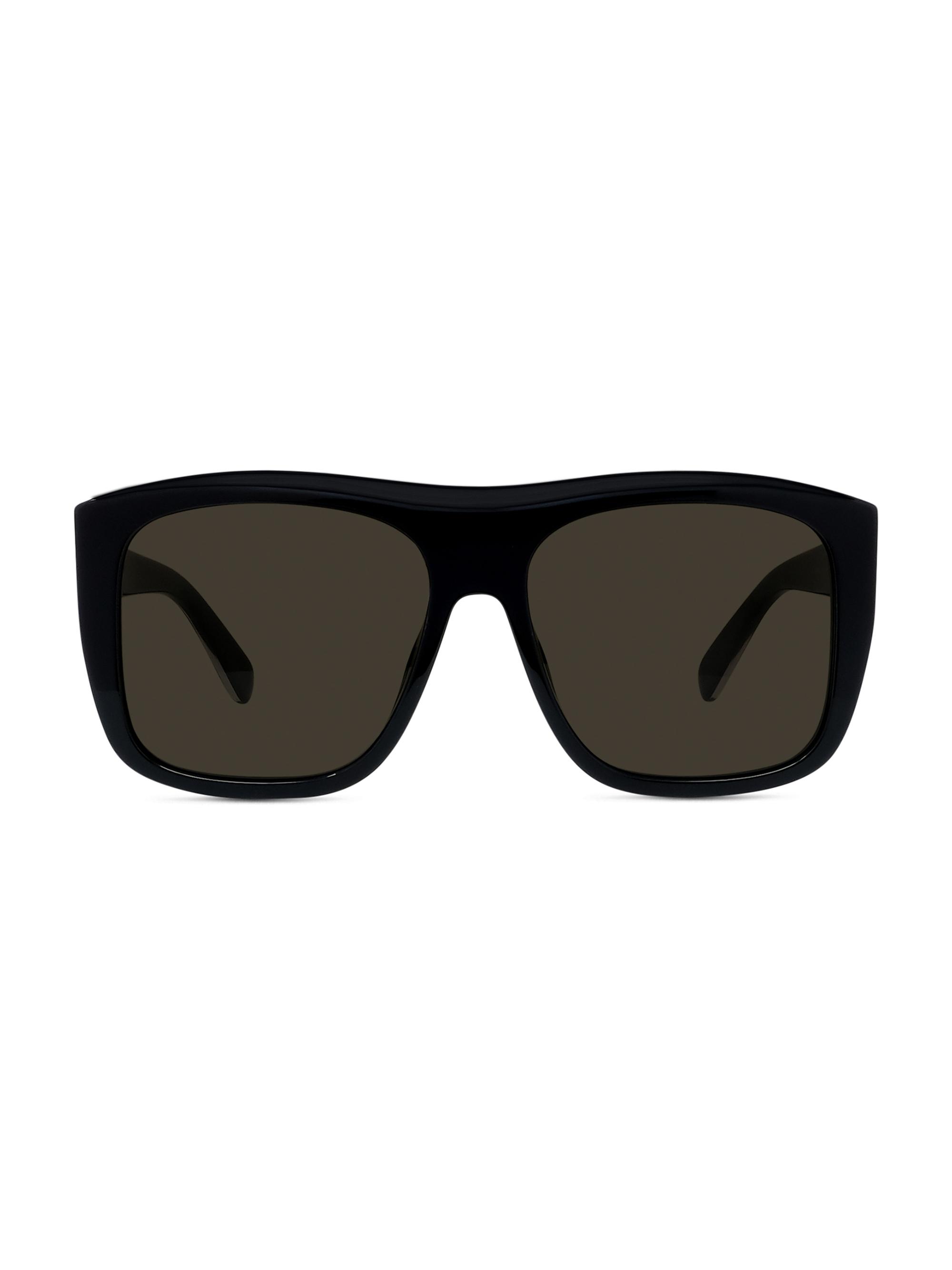 Stella McCartney Women's Shield 57MM Geometric Sunglasses - Shiny Black Brown