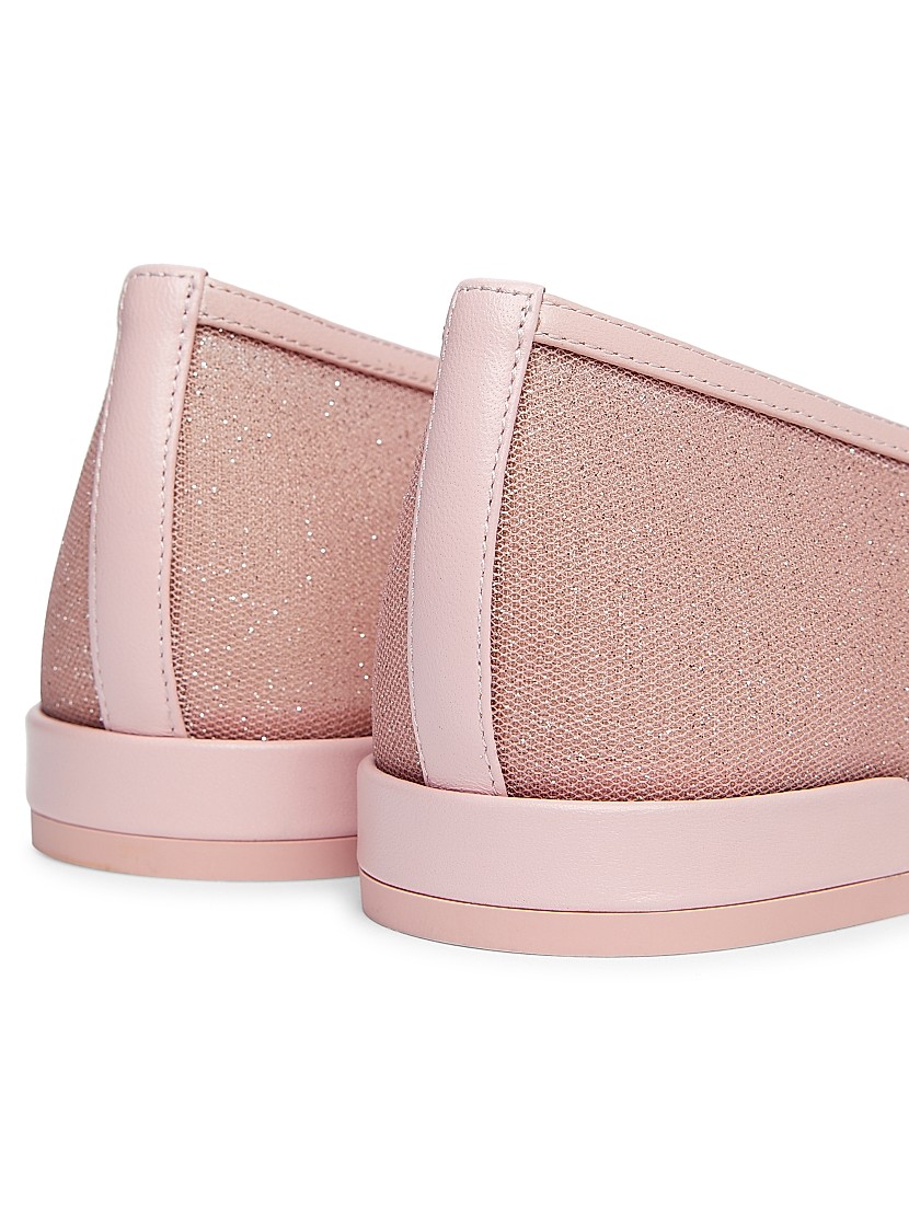 Shop Stuart Weitzman Sleek Bow Leather-Trimmed Sparkle Mesh Shop Stuart Weitzman Sleek Bow Leather-Trimmed Sparkle Mesh