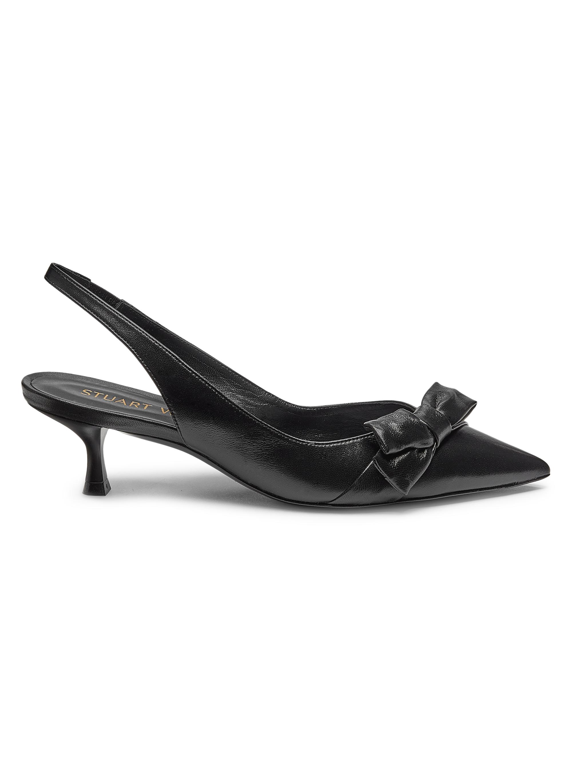 Stuart Weitzman Women's Sofia 0MM Lacquered Leather Slingback Pumps - Black
