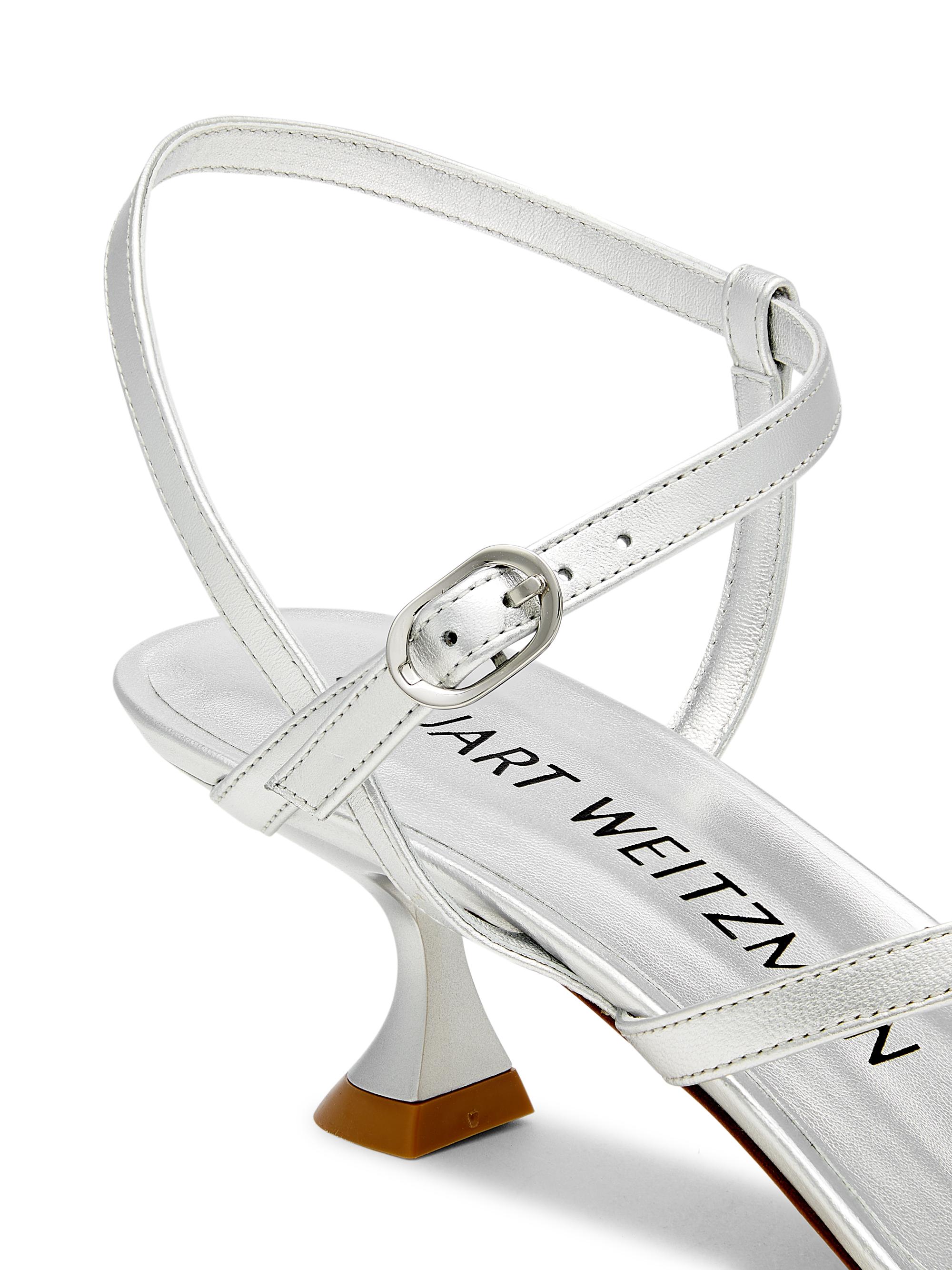 Stuart Weitzman Oasis 50MM Metallic Leather Sandals | Saks