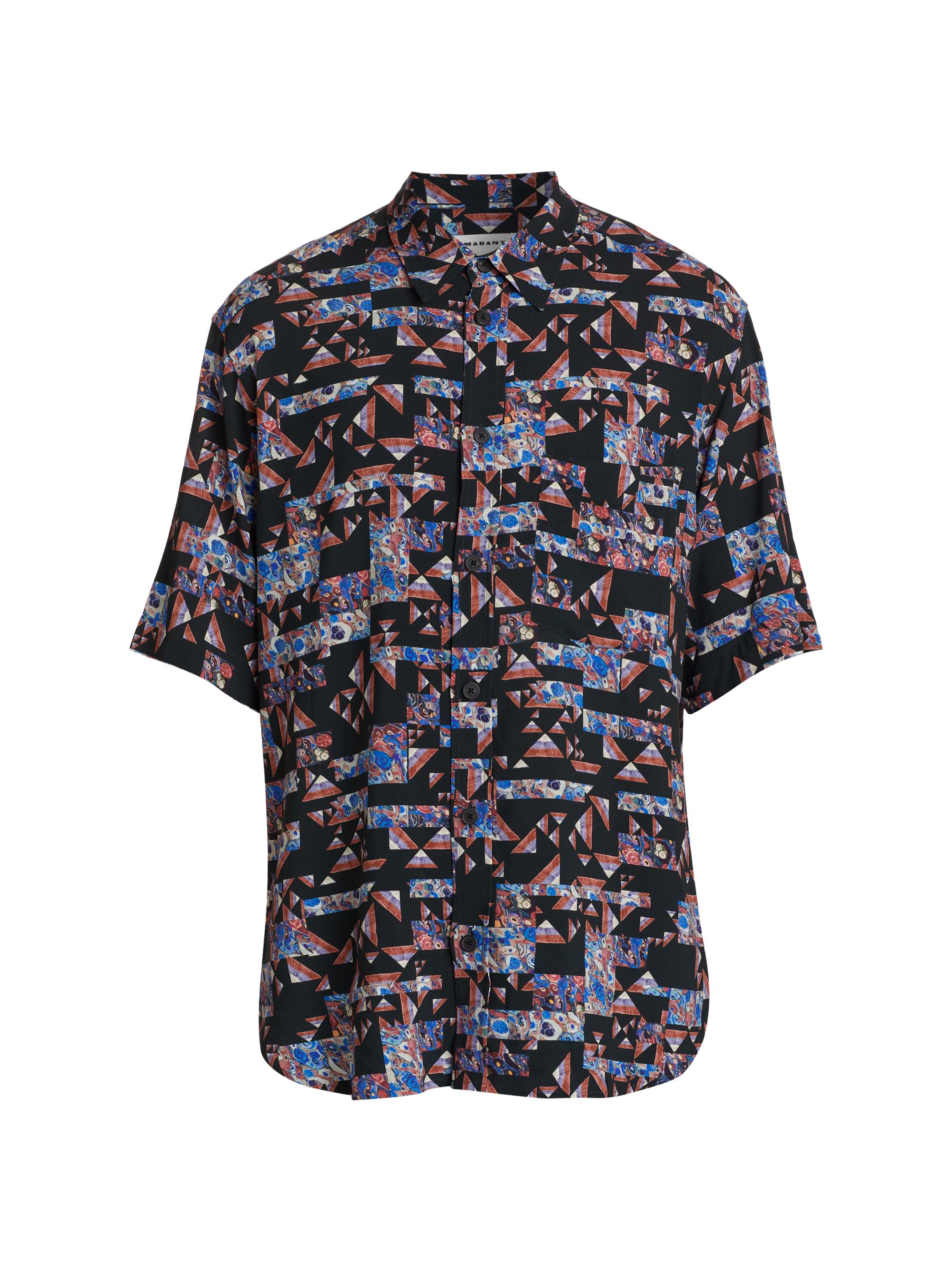 Isabel Marant Men's Vabilio Abstract Button-Front Shirt - Blue