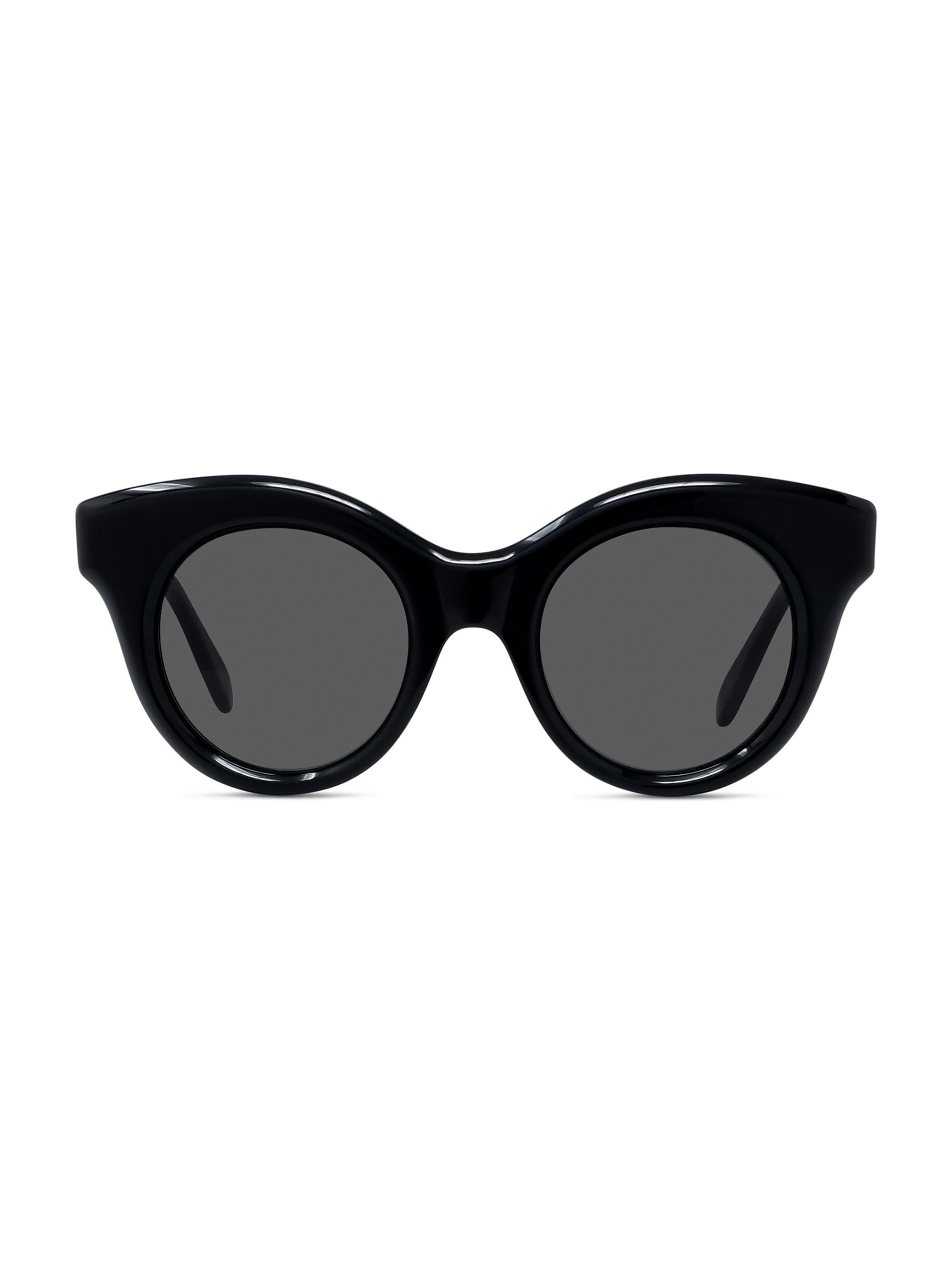 LOEWE Men's Curvy 49MM Round Sunglasses - Shiny Black Smoke