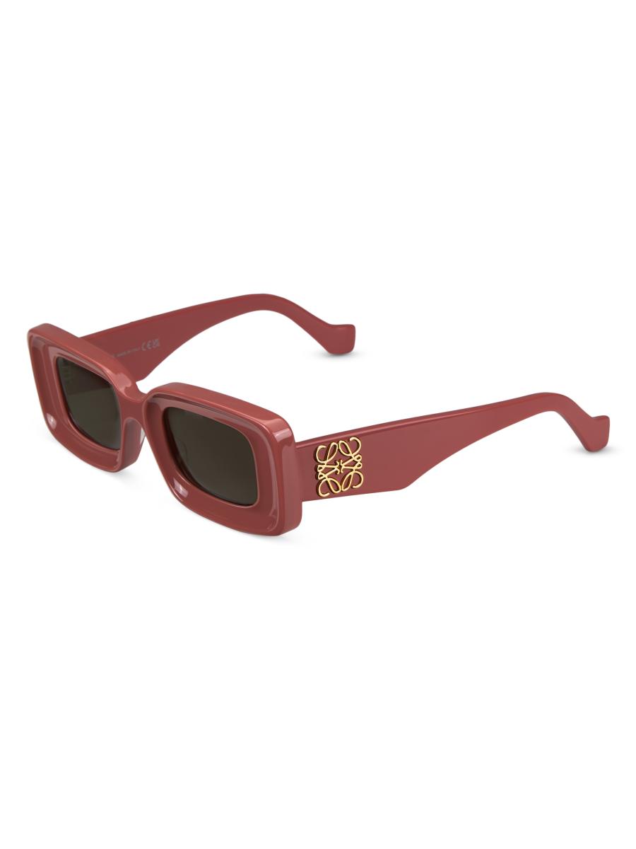 Loewe Men's Anagram 46mm Geometric Sunglasses In Red