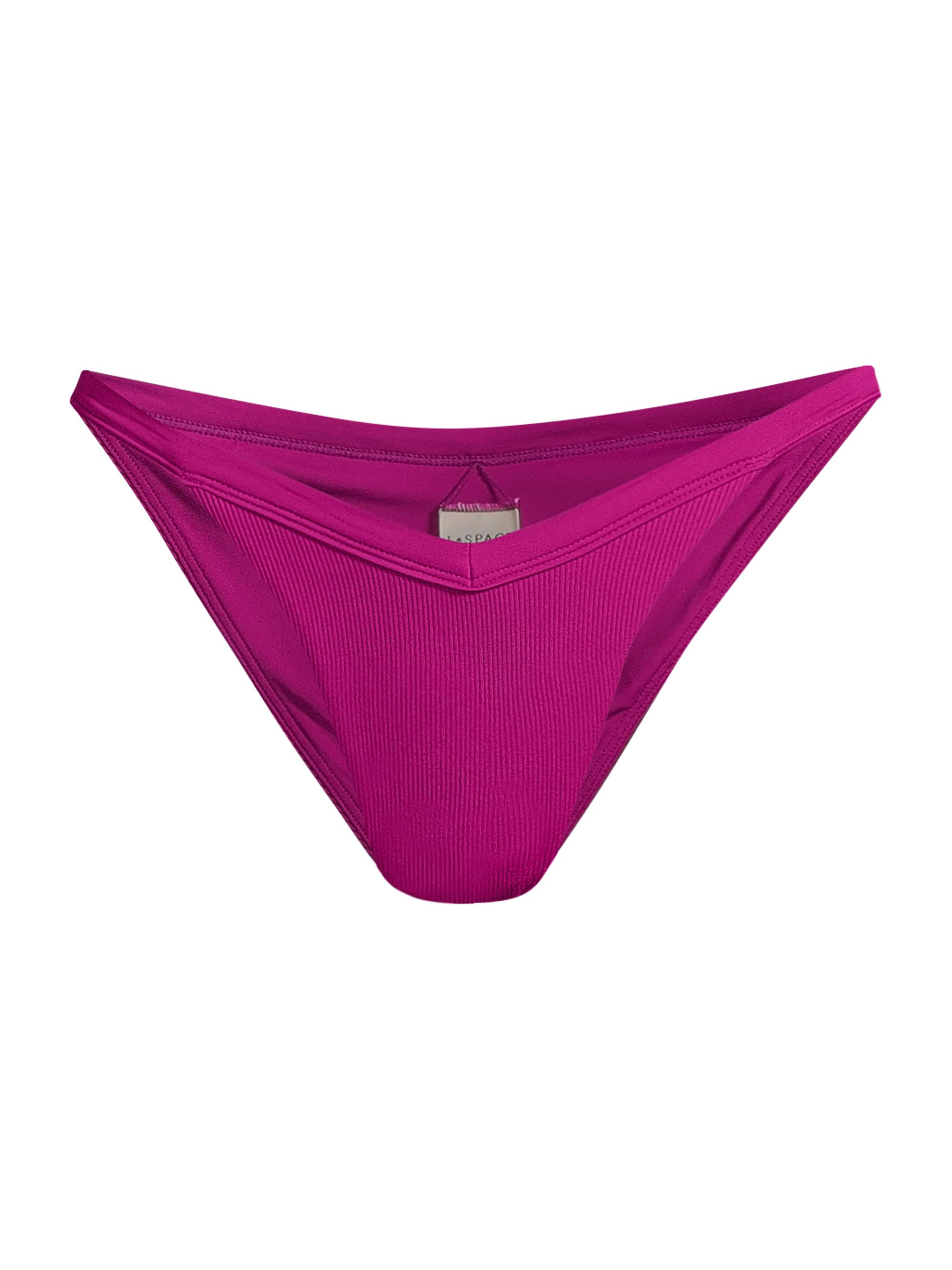 LSpace Women's Winona Ribbed Bikini Bottom - Berry