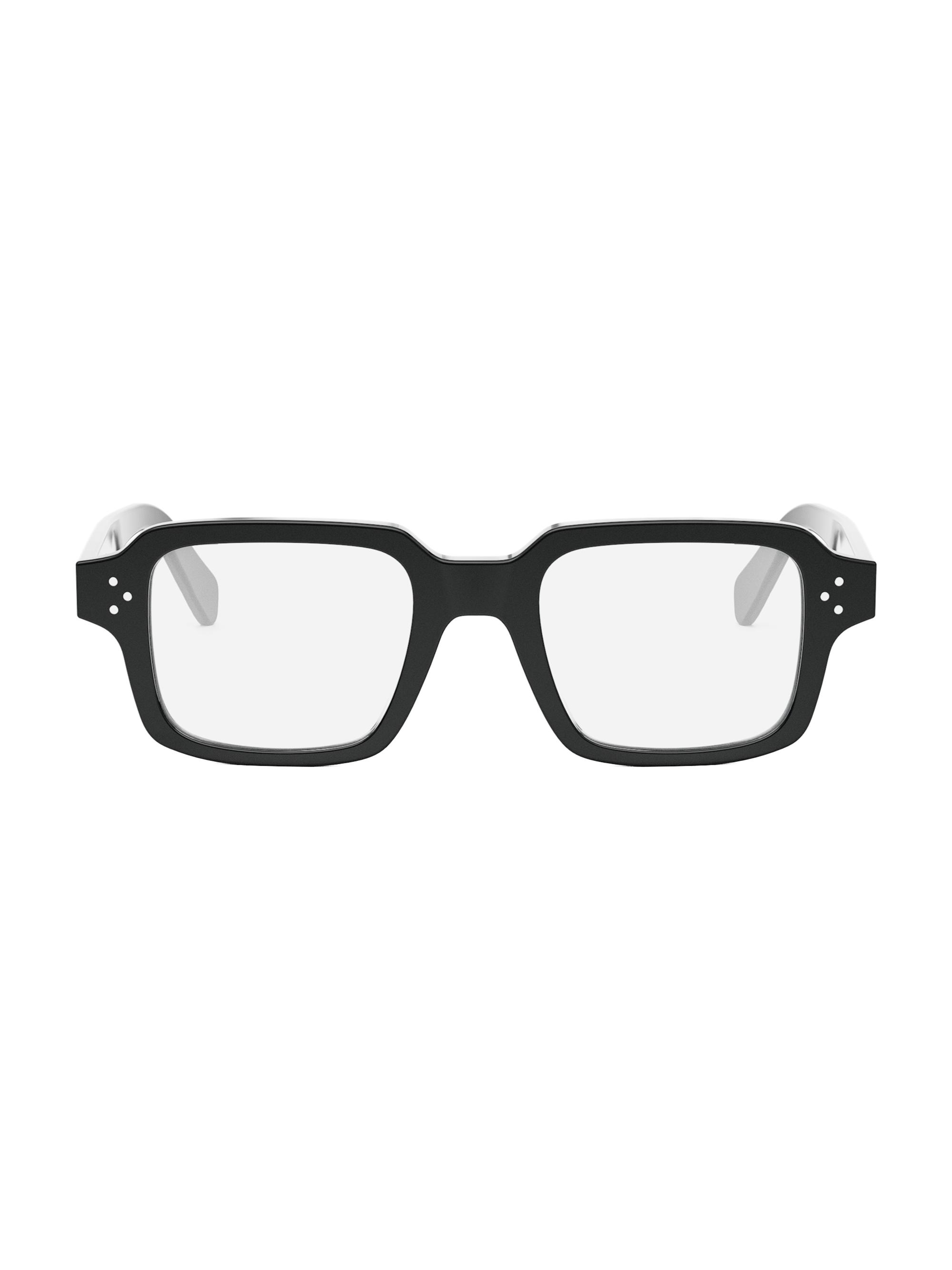 CELINE Women's Bold 3 Dots 49MM Rectangular Eyeglasses - Shiny Black