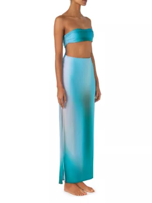 Balmain Blue Cutout Maxi Dress