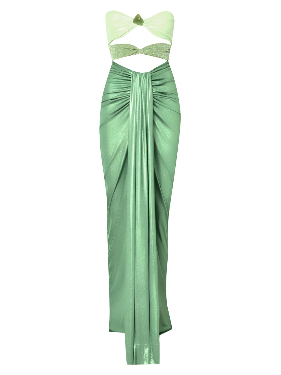 slim fit dress slacks Grace Maxi Dress in Green