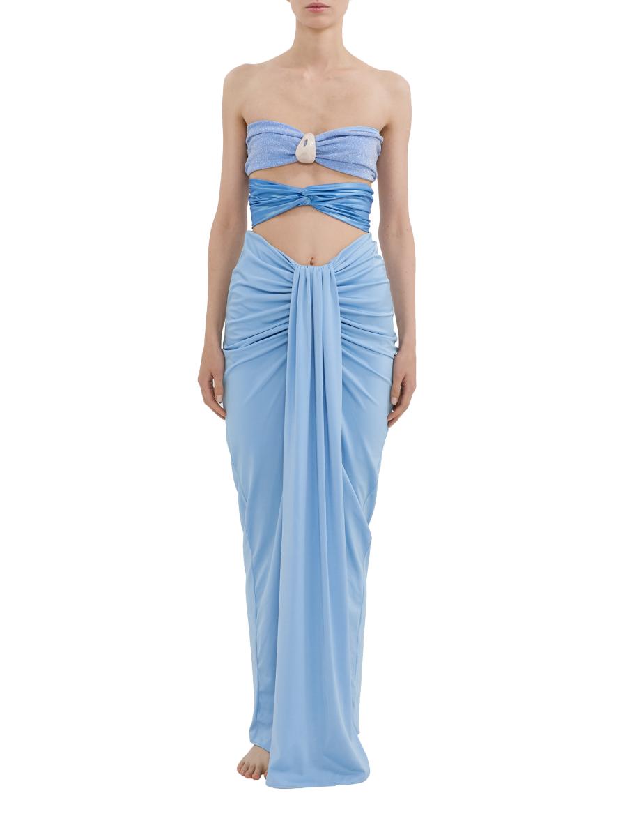 Baobab Women's Sarakiniko Giselle Draped Strapless Maxi Dress In Reef