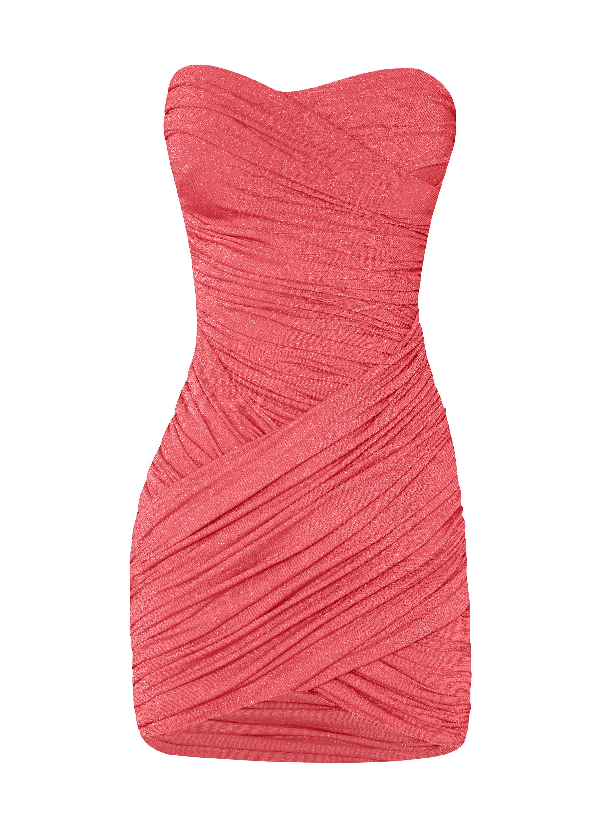 Baobab Women's Irene Shimmer Draped Strapless Minidress - Rosewater