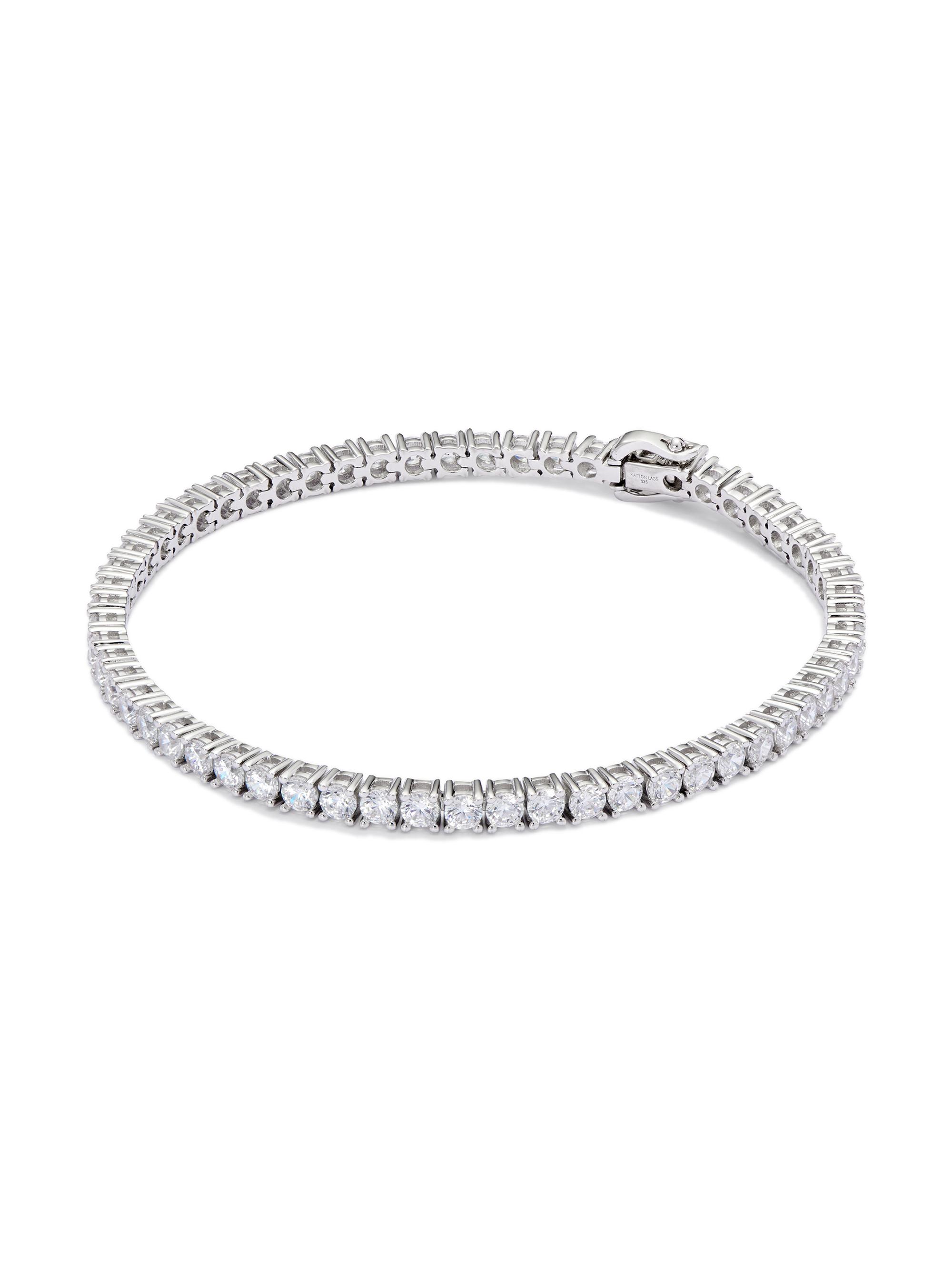 Hatton Labs Men's Sterling Silver & White Cubic Zirconia Tennis Bracelet - White