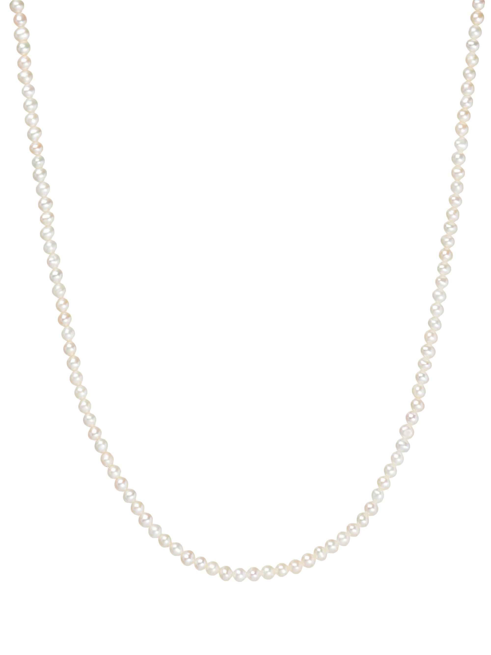 Hatton Labs Men's Mini Freshwater Pearl & Sterling Silver Chain Necklace - White