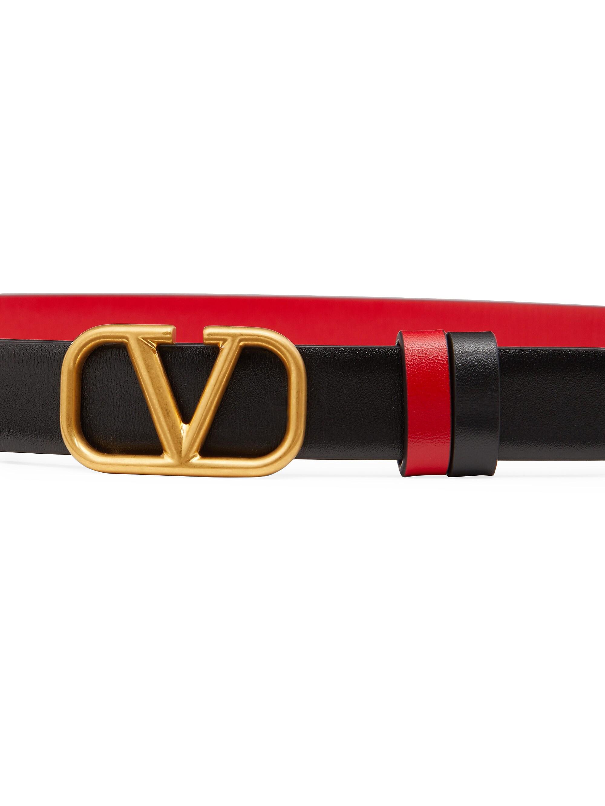 Valentino Garavani Reversible Vlogo Signature Belt in Glossy